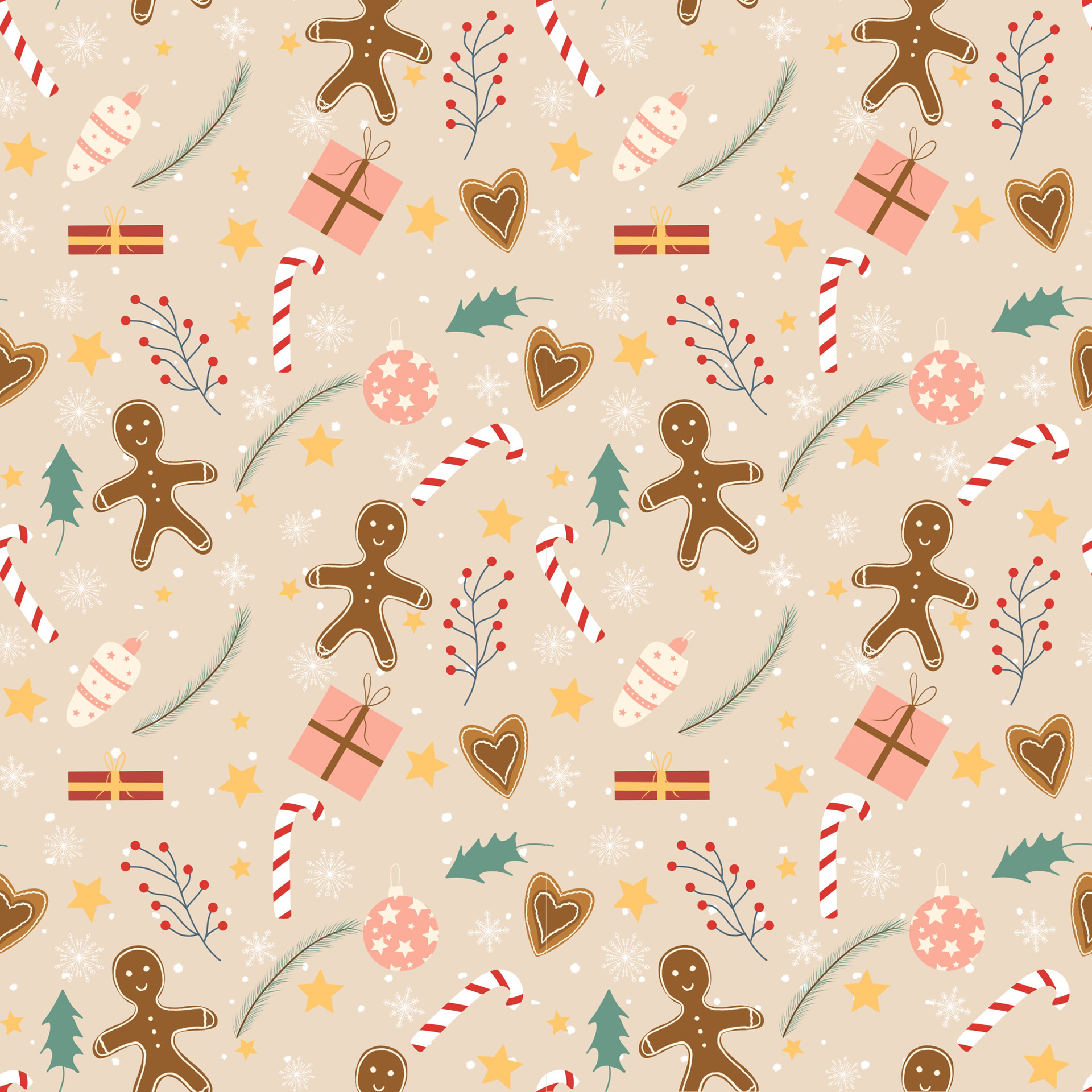 Lebkuchen und kleine Geschenke für Geschenkpapier