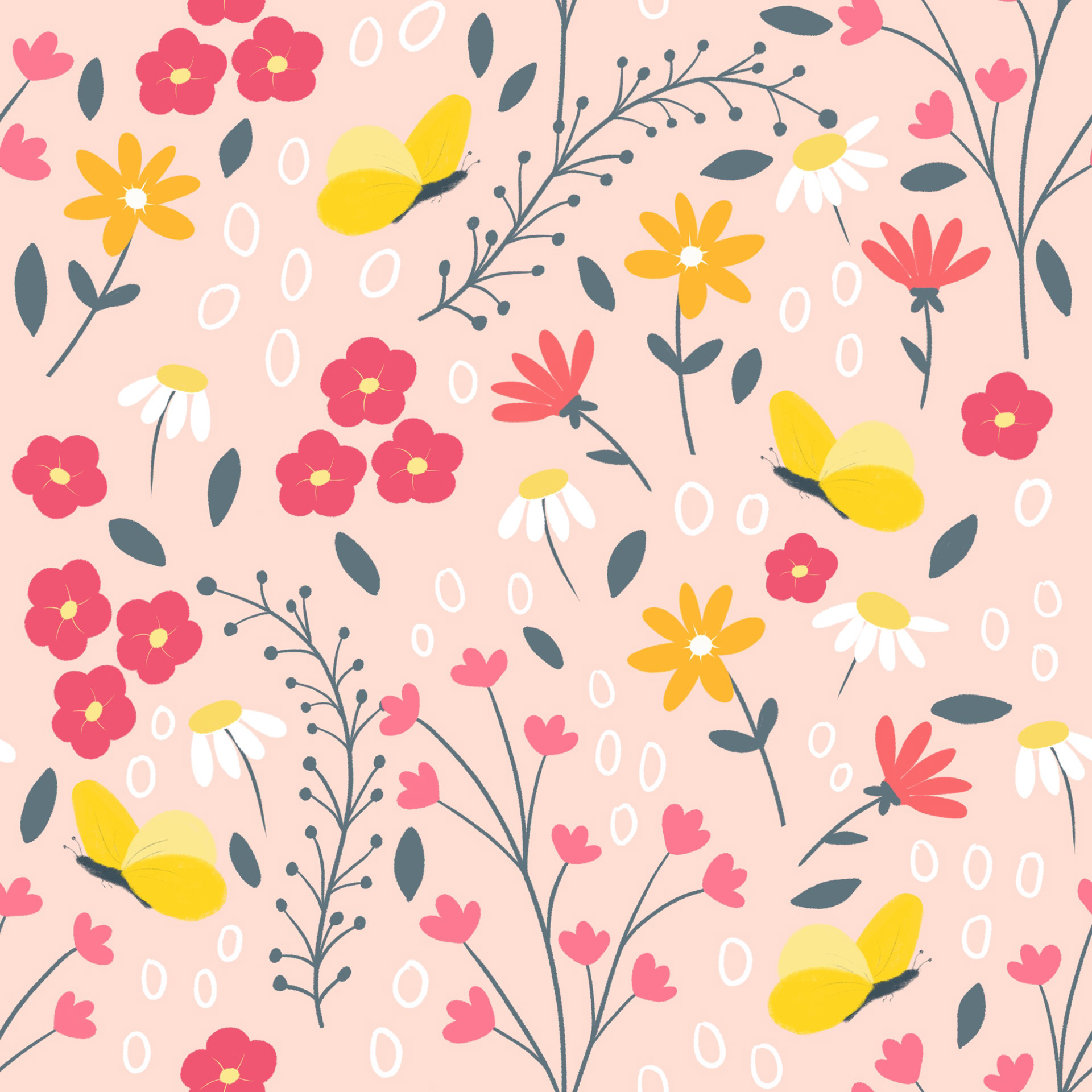 Blumenmuster auf rosa