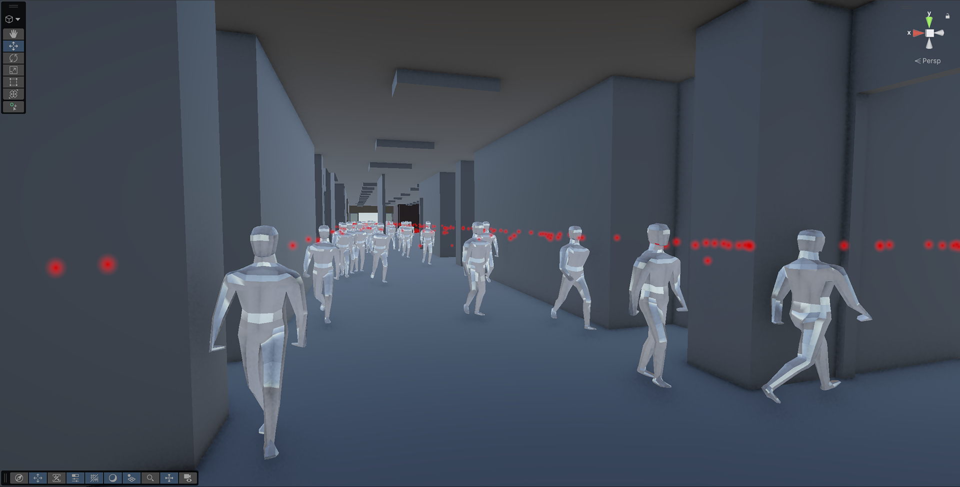 Agents navigating the hallways of McEniry