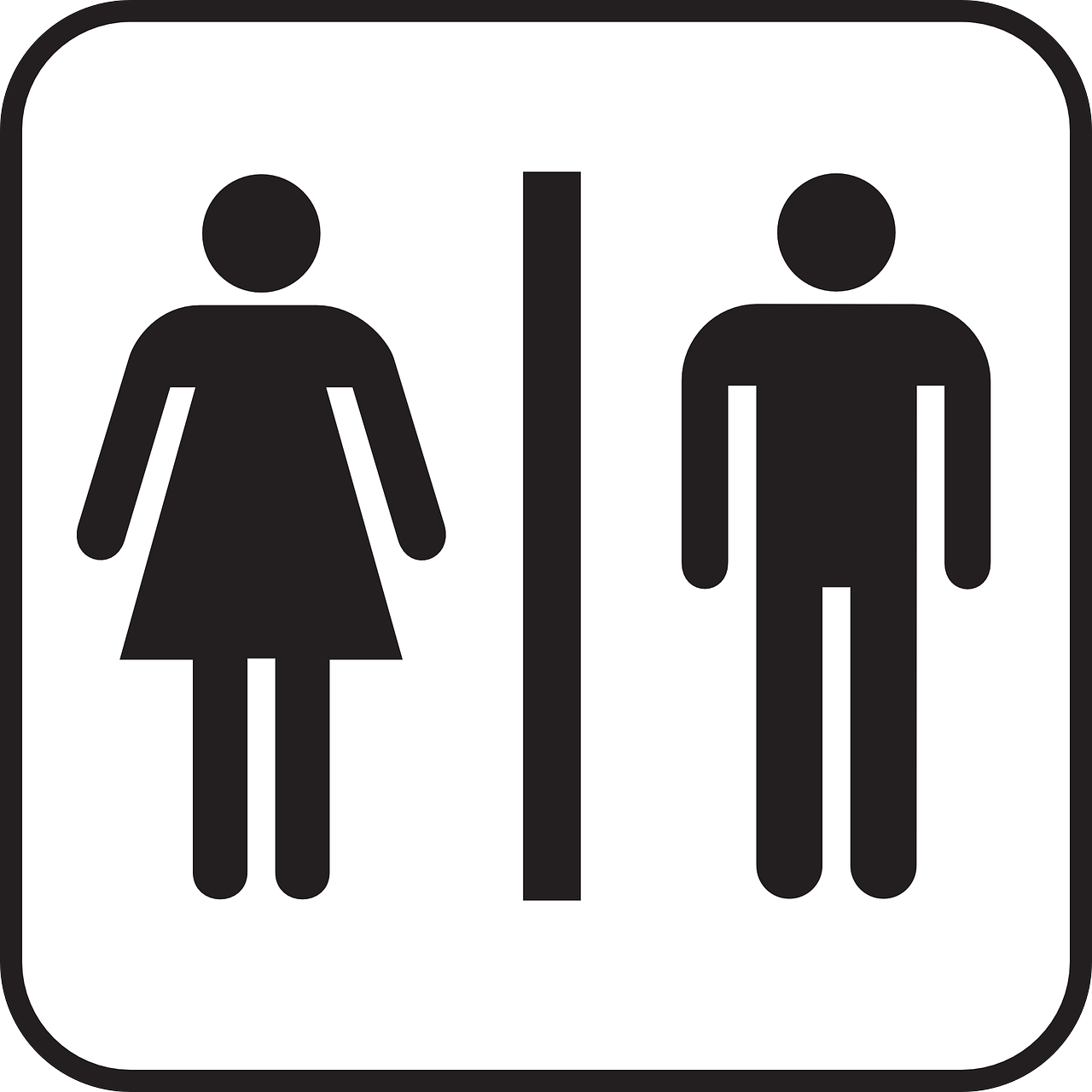 U kan gebruik maken van het uniseks toilet
