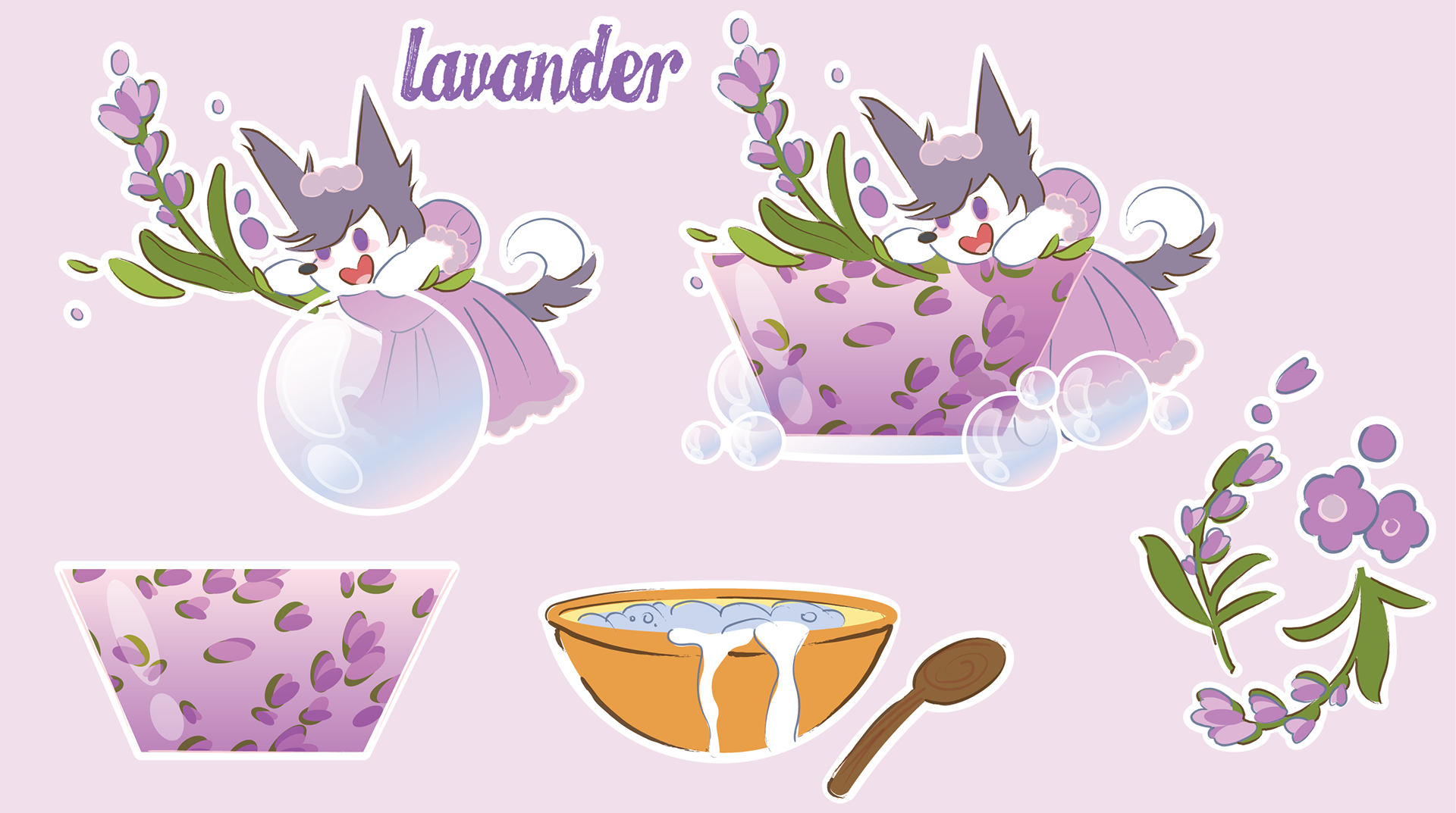 Licensing collection lavender sticker sheet