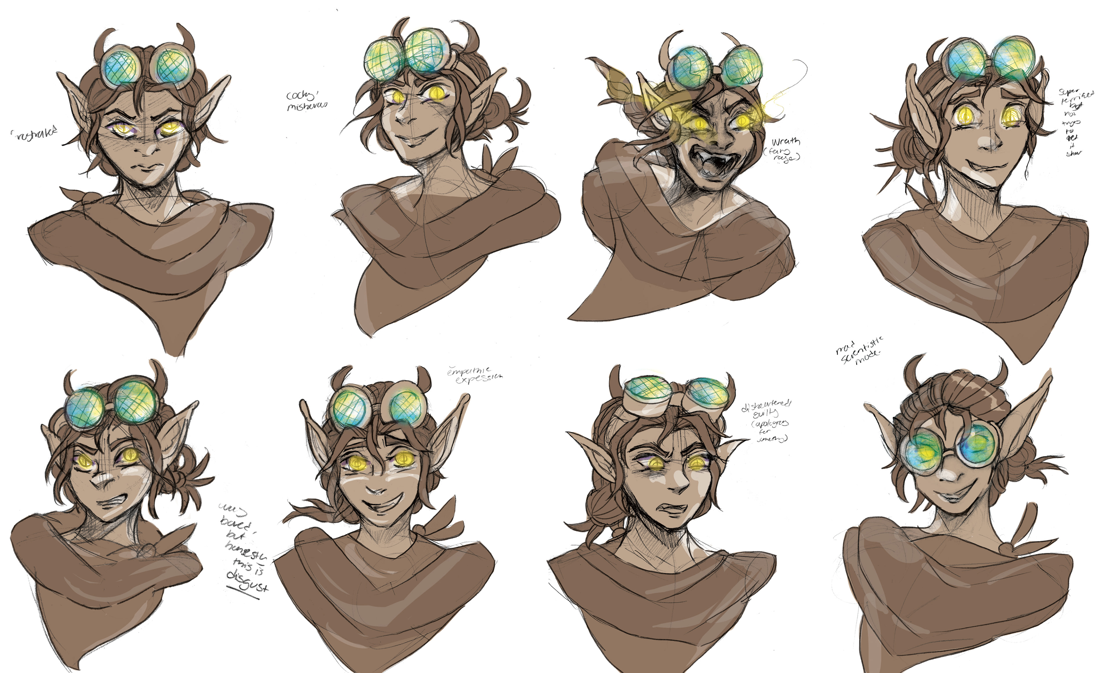 Days gone by: character expression sheet