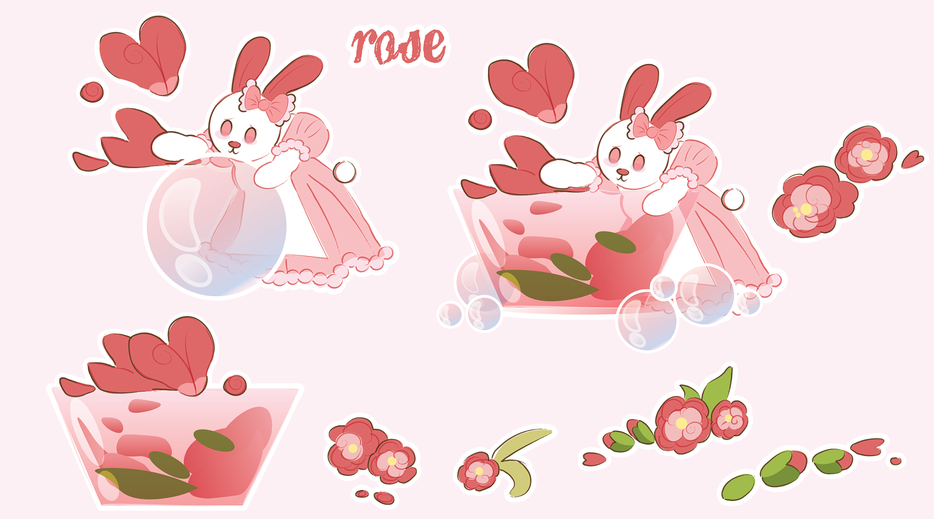 Licensing collection rose sticker sheet