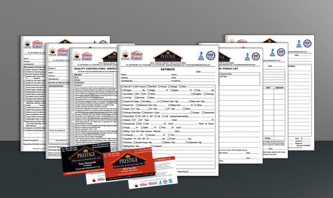 Prestige Roofing - Forms & Business Cards