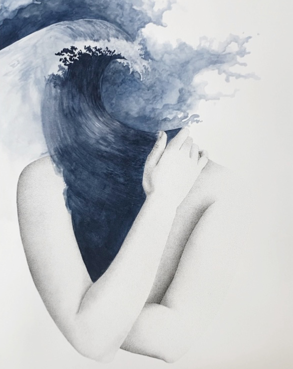Hidden emotions, A3, 2016. Mixed media triptych