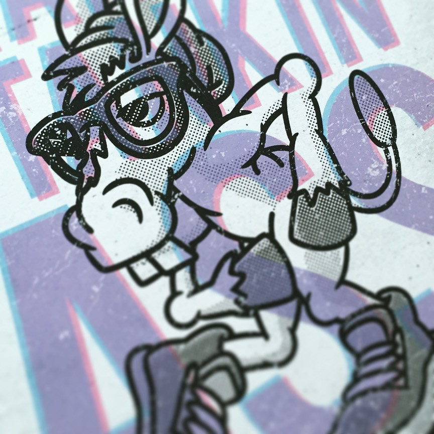 A detail of the Shake Yo' Stankin' Ass party poster