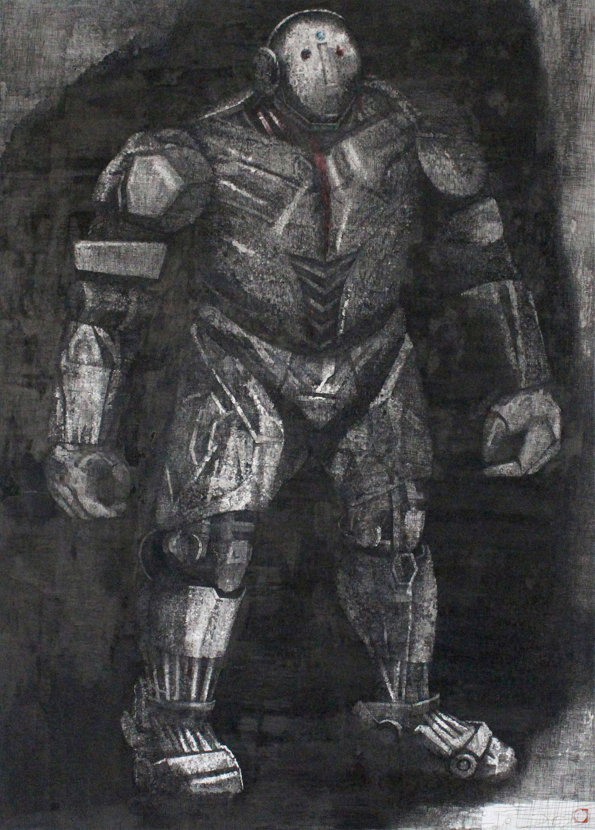 god-Cyborg, pen on the paper, 78×112cm, 2022, 신영성 작
