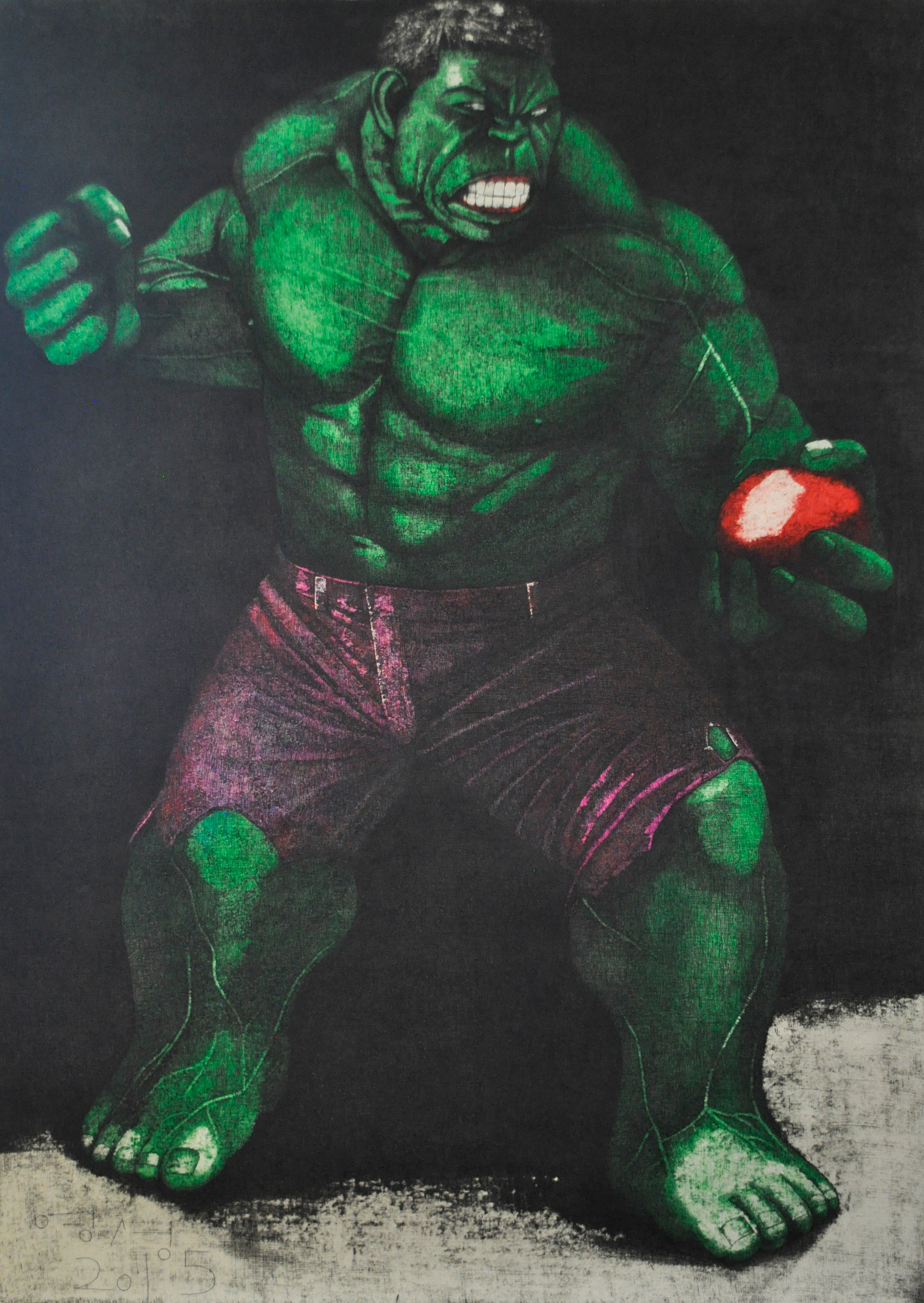 god-Hulk, pen on the paper, 76×106cm, 2015, 신영성 작