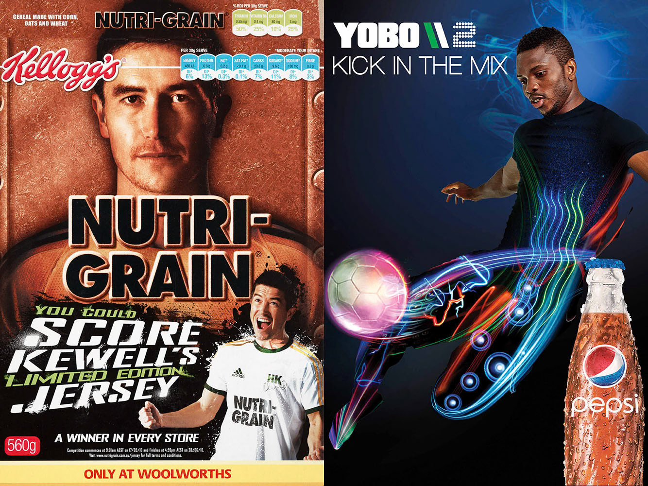 Harry Kewell for Kellogg's / Joseph Yobo for Pepsi