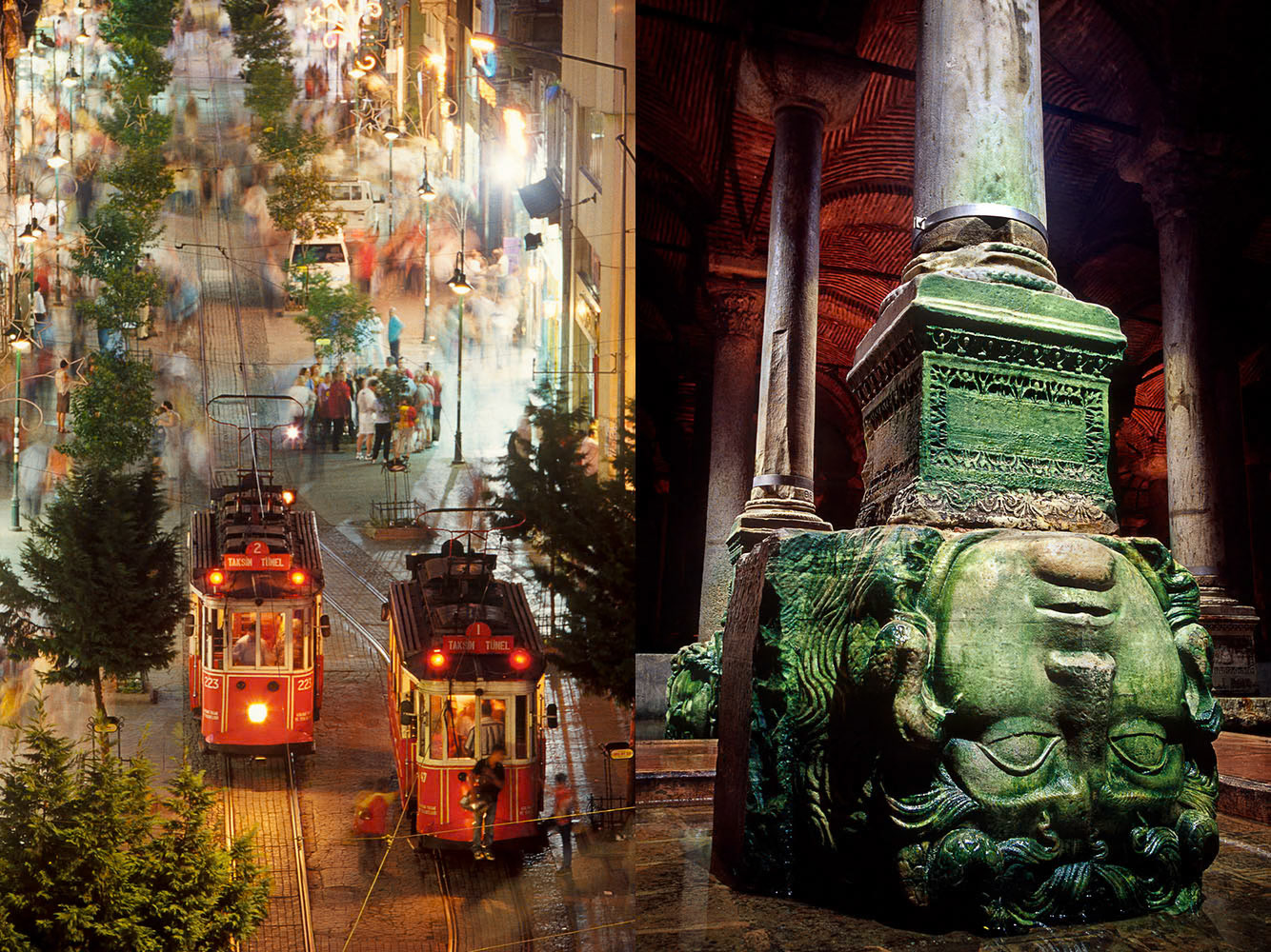 Trams in Beyoglu / Basilica Cistern