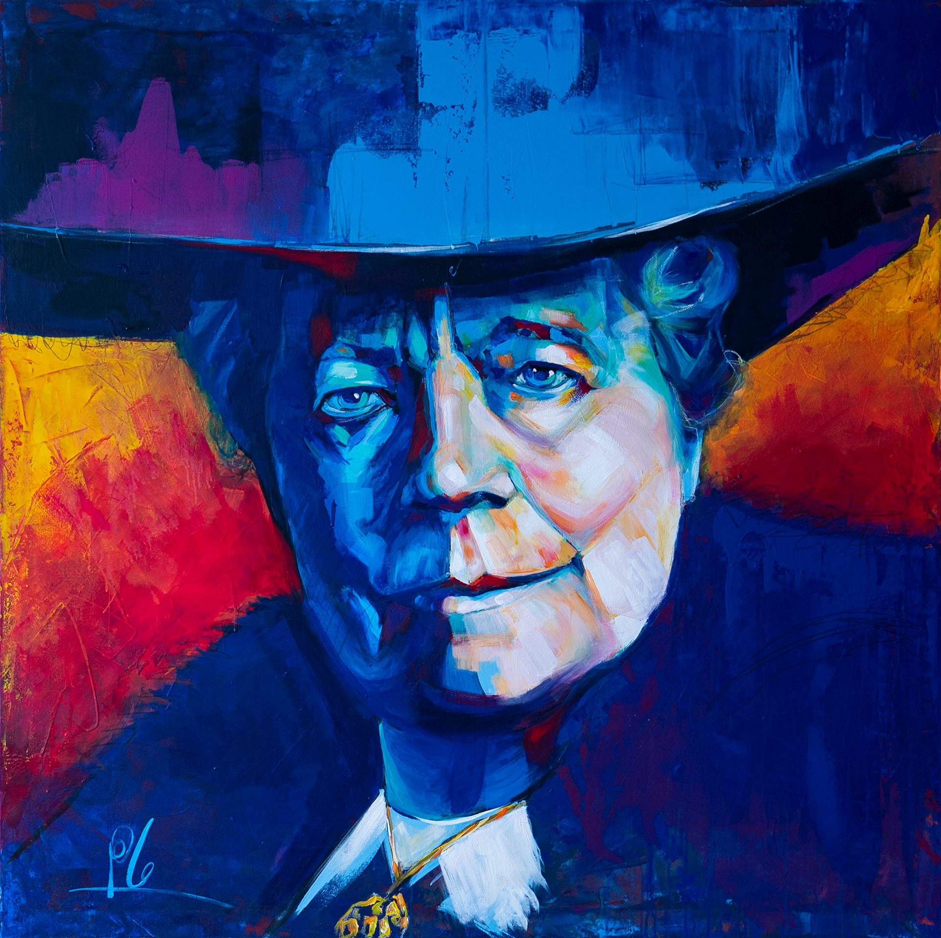 SELMA LAGERLÖF- Swedish author 130 x 130 cm Acrylic on canvac