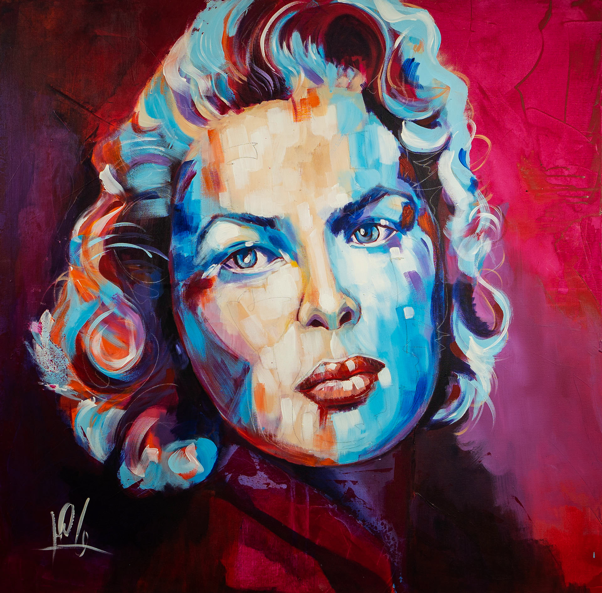 INGRID BERGMAN Swedish Actress 100 X 100 CM - ACRYLIC ON CANVAS