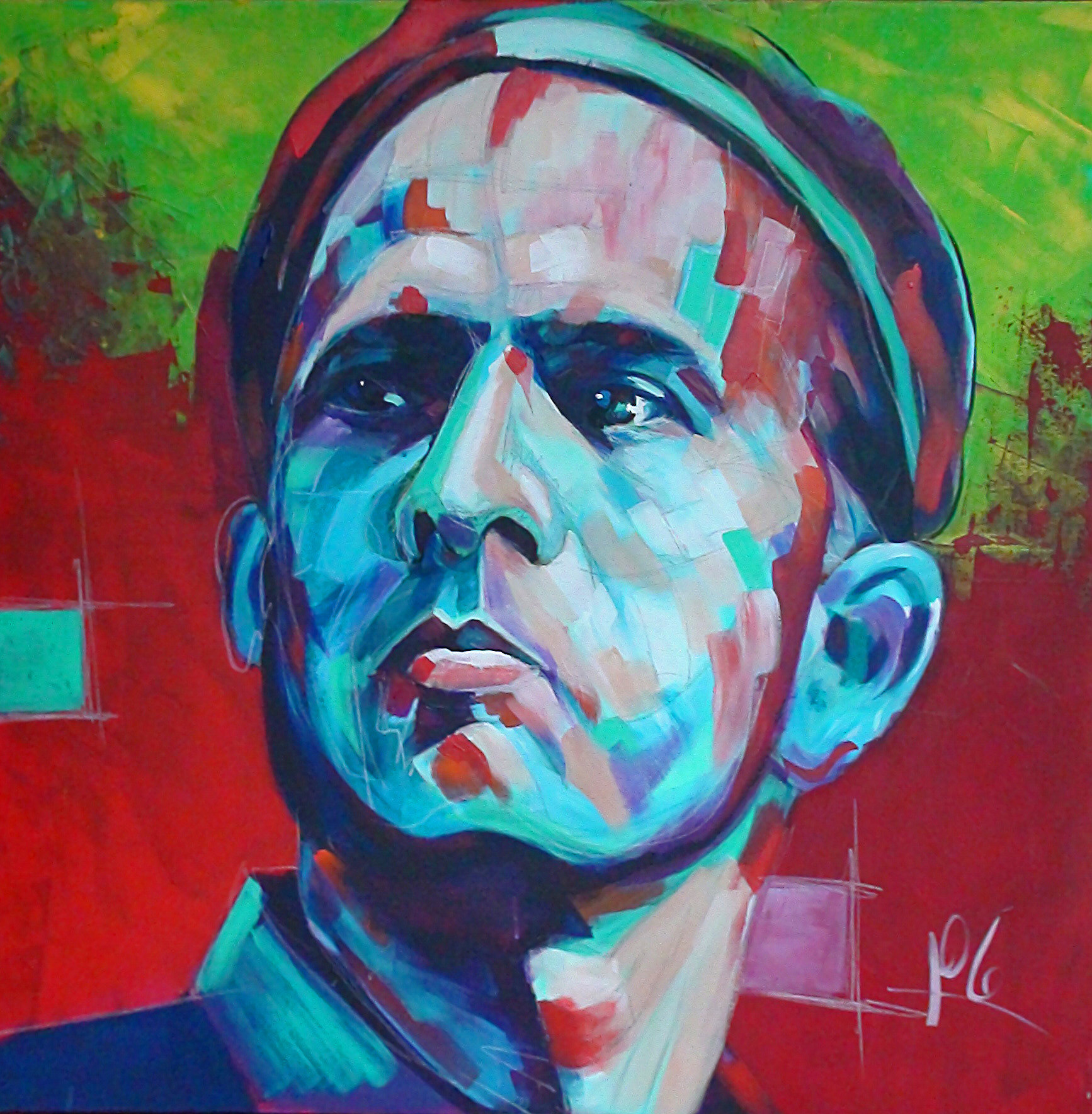INGMAR BERGMAN Swedish Film Director 100 X 100 CM - ACRYLIC ON CANVAS