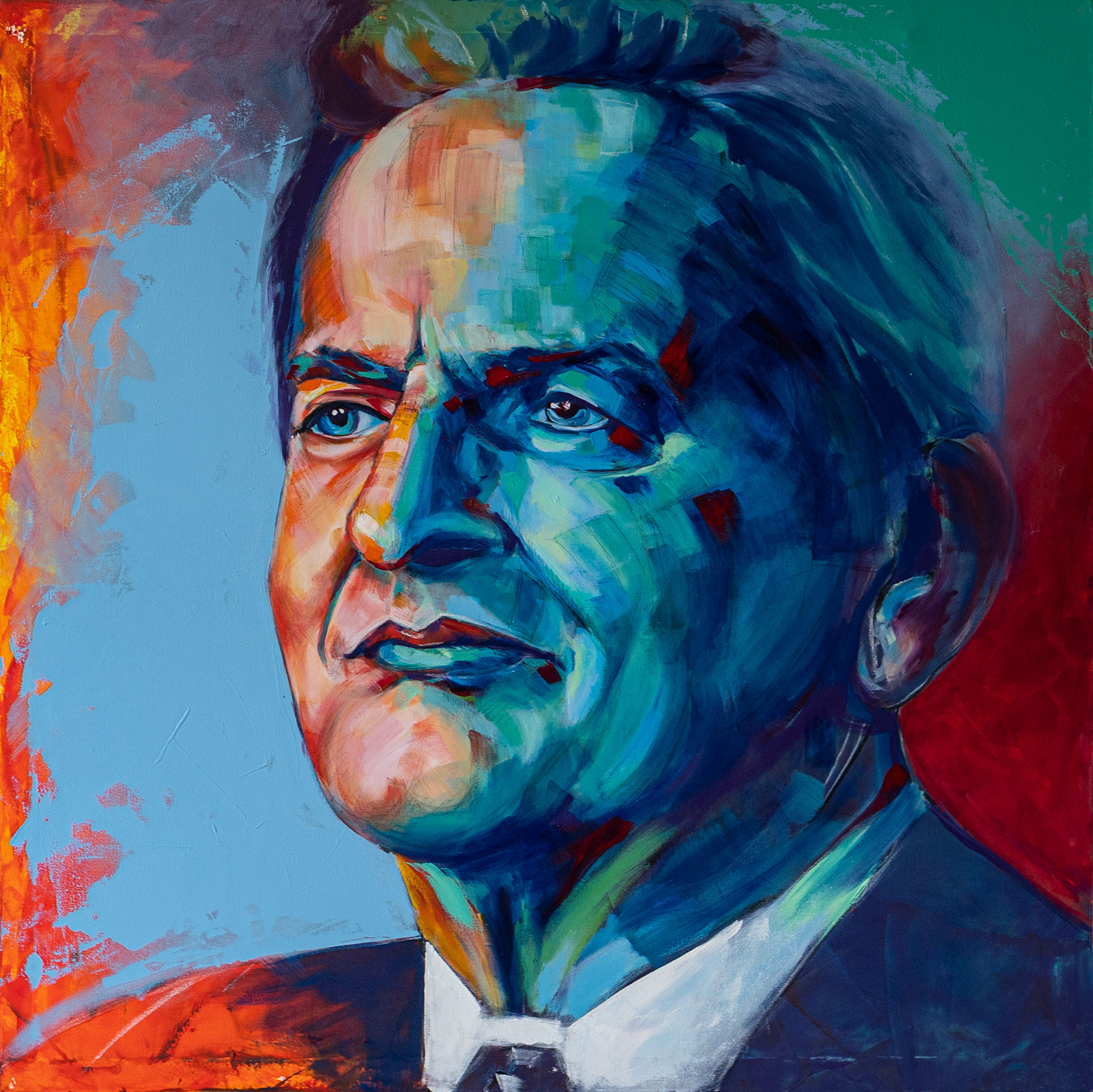 OLOF PALME - Swedish statesman. Prime Minister 135 X 135 CM. Acrylic on canvas