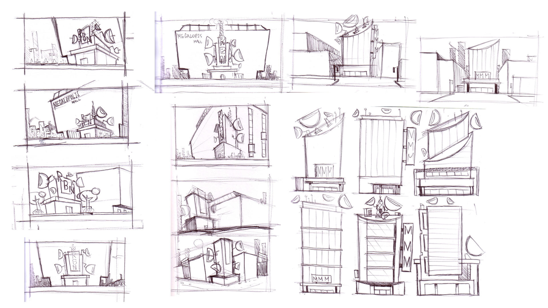Hero Headquarter Exterior - Background Development Sketch