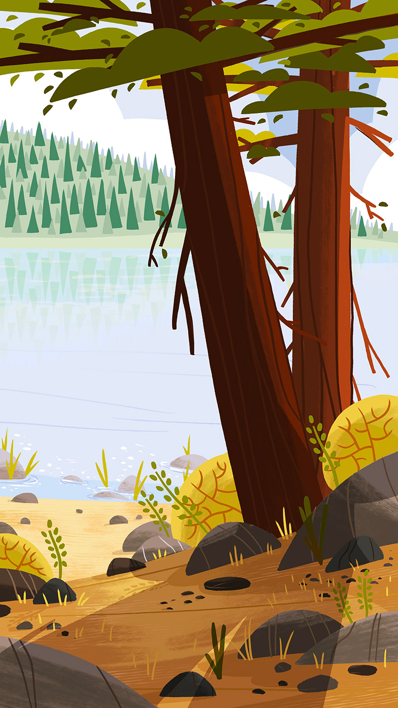 Family Camping - Lake Background