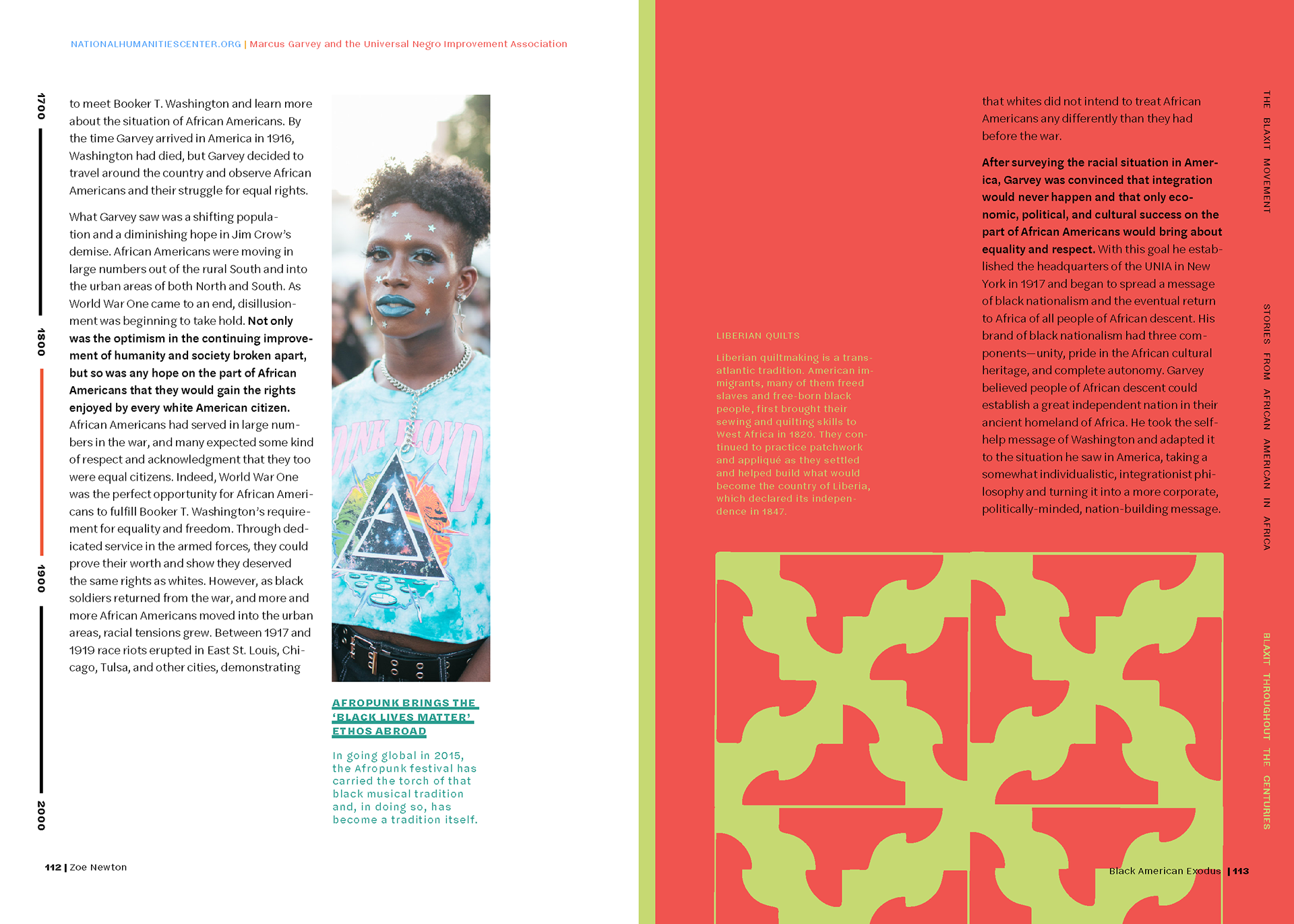 Spread with article snippet and artifact highlight