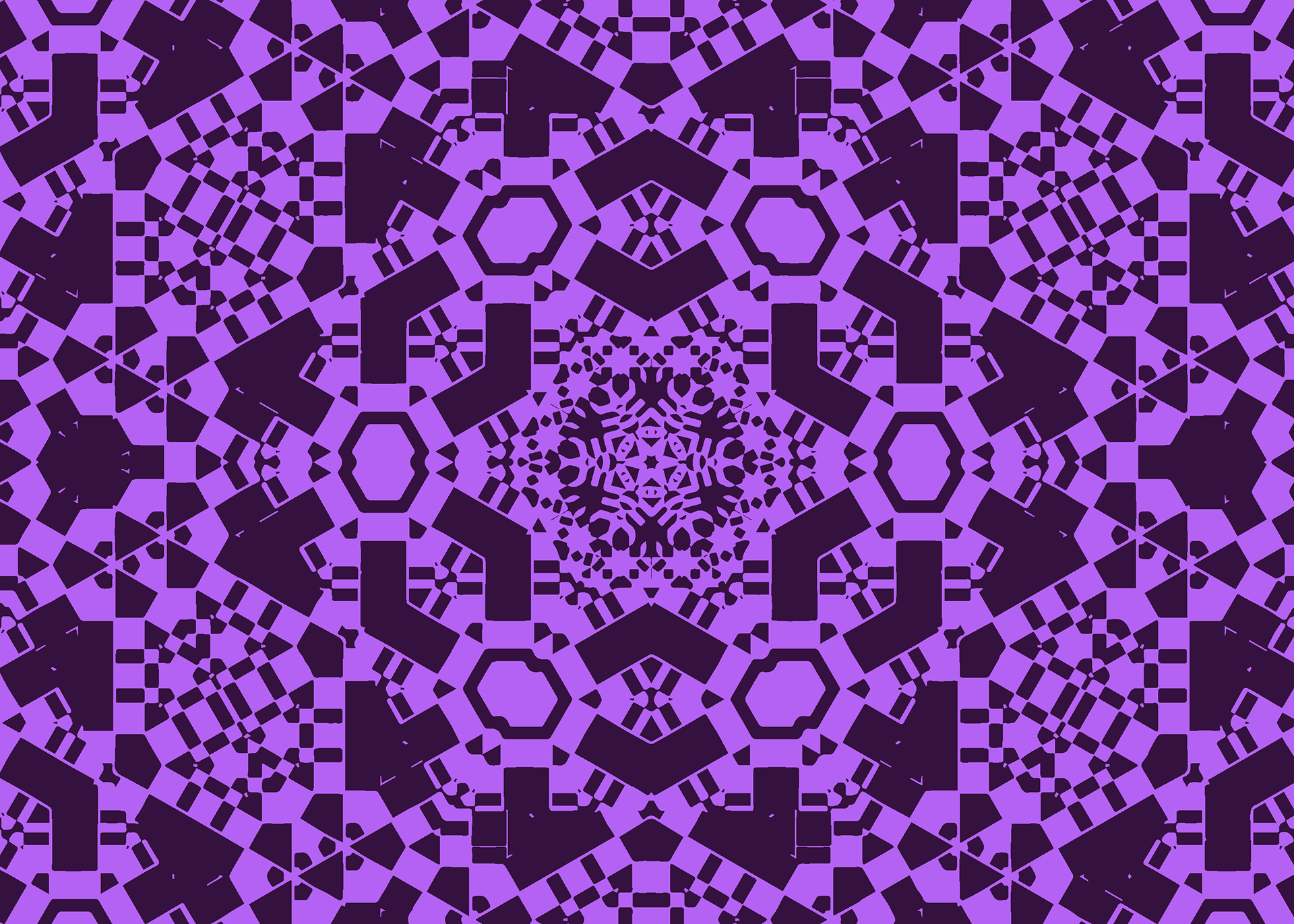 Inside page with kaleidoscopic pattern made by merging mutliple adinkra and other West African symbols and prints together