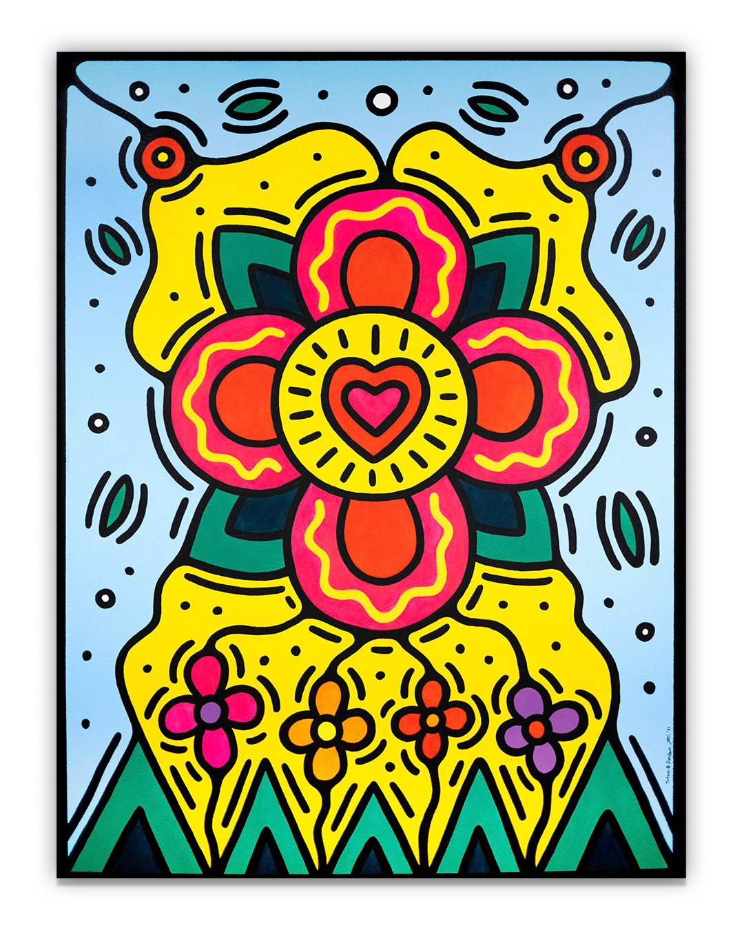 Wawaaskone Giizis - Flower Moon - May - Acrylic on canvas - 36” x 48” - Located at The Arts Res. 223 Kennedy Street, Winnipeg, MB. All Rights Reserved. 2021.