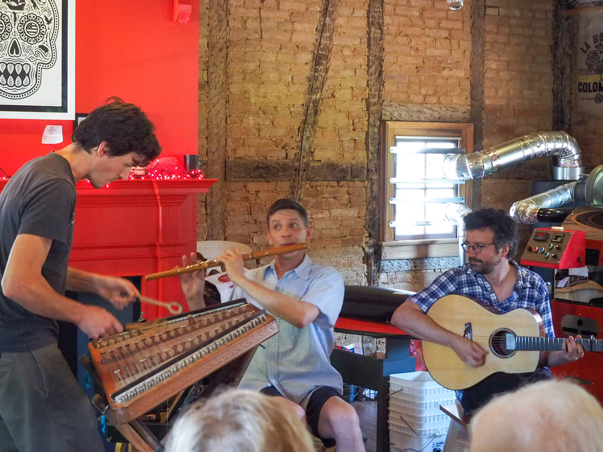 The artists perform at Black Lodge Roasters.