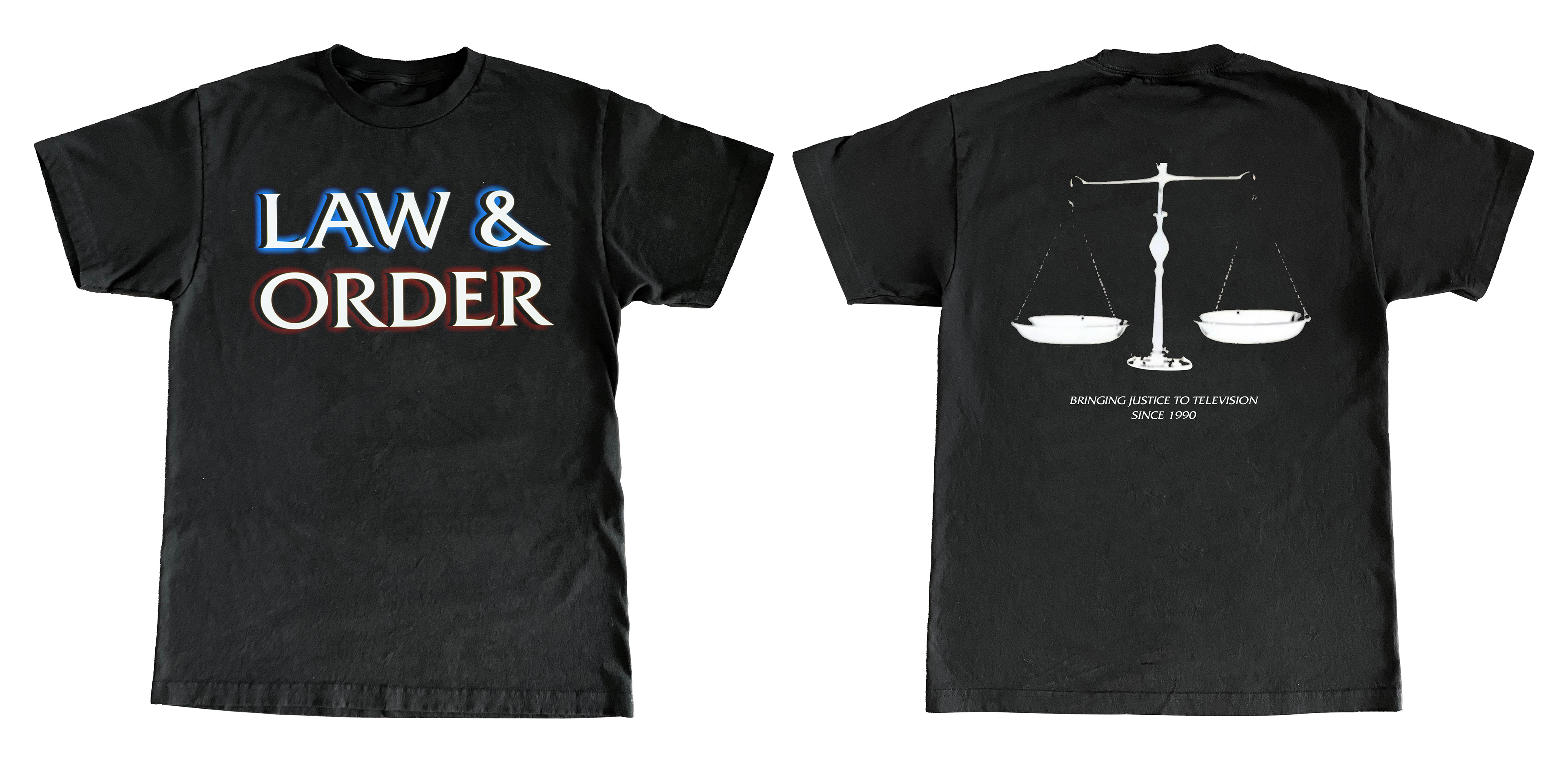 Law & Order Front logo Placement and size. Back Graphic Designed by me.