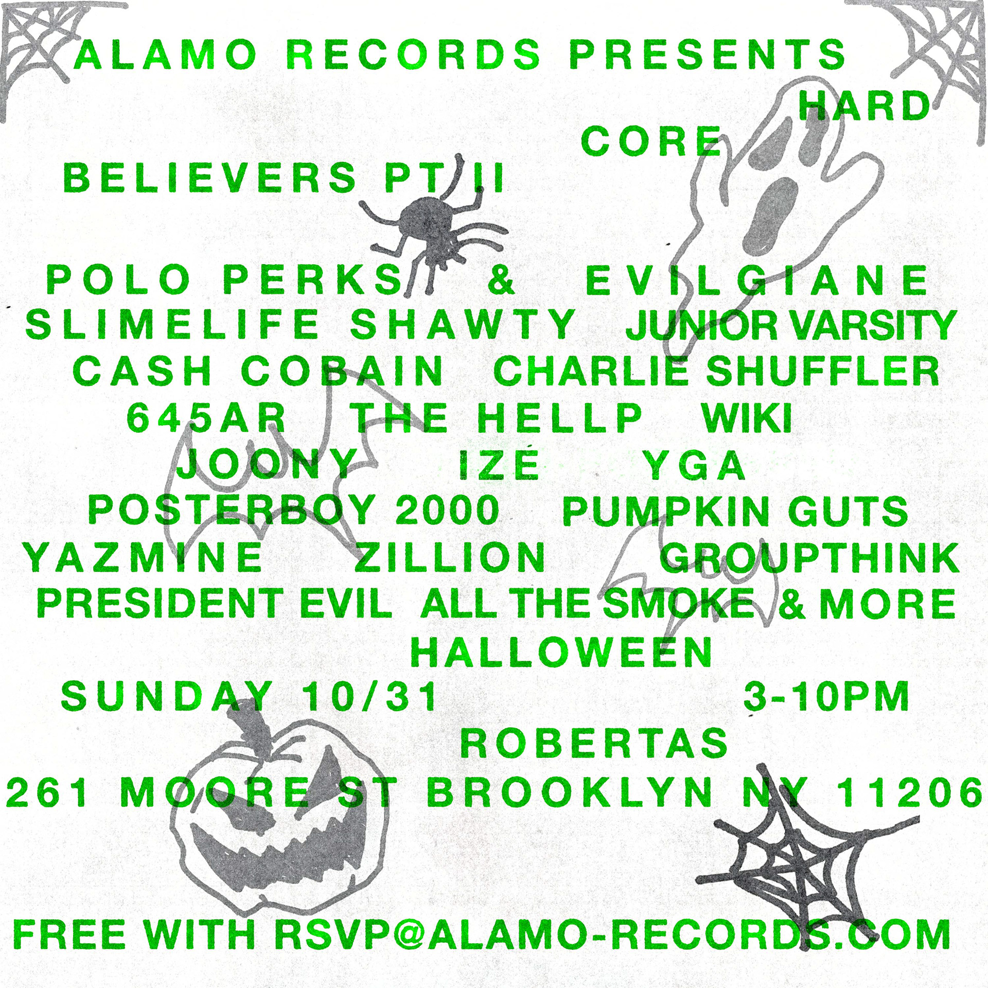 Alamo Records HardCore Believers Party Flyer
