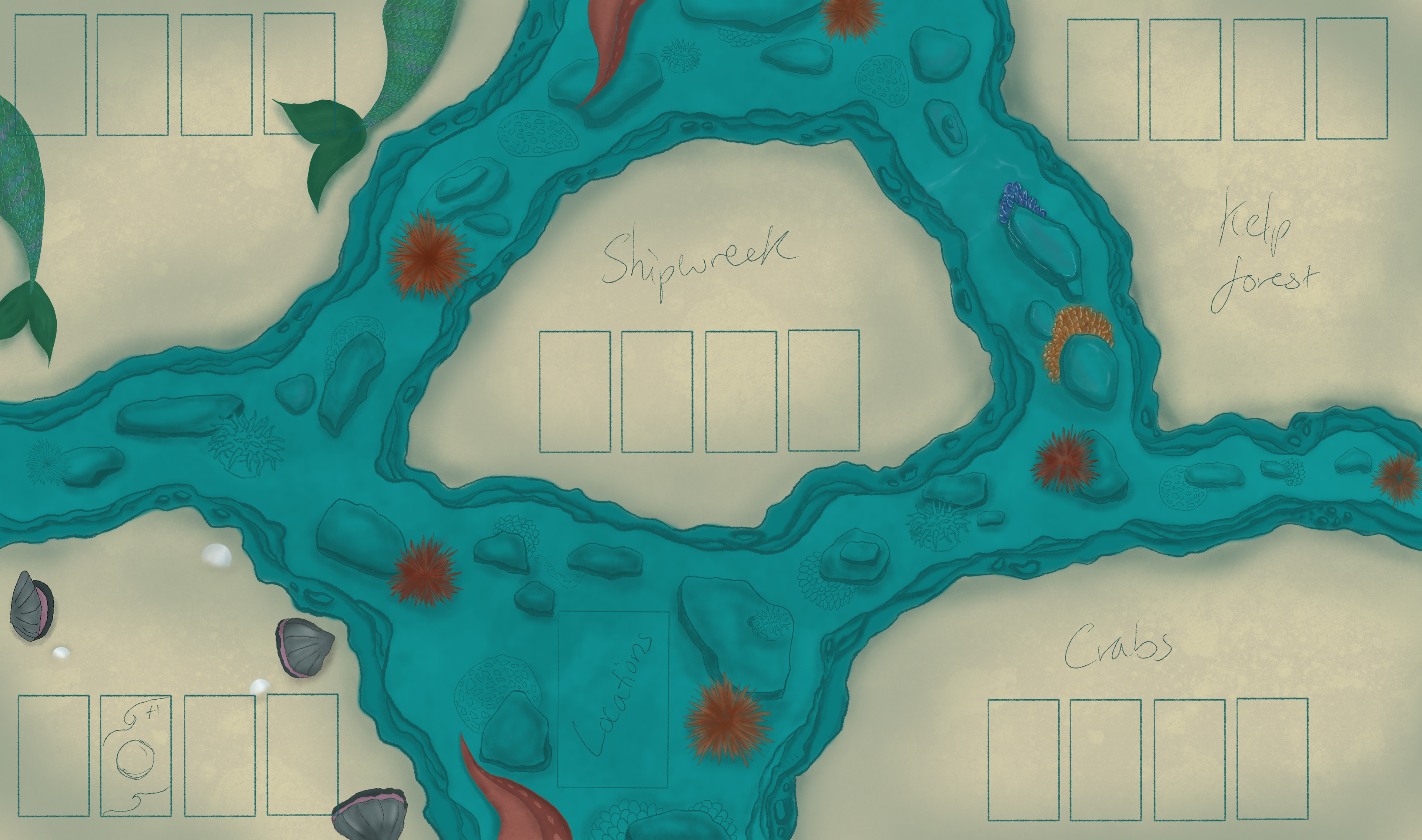 Iteration of card spaces on board
