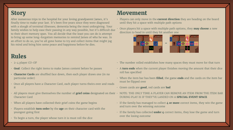 First page of game rules