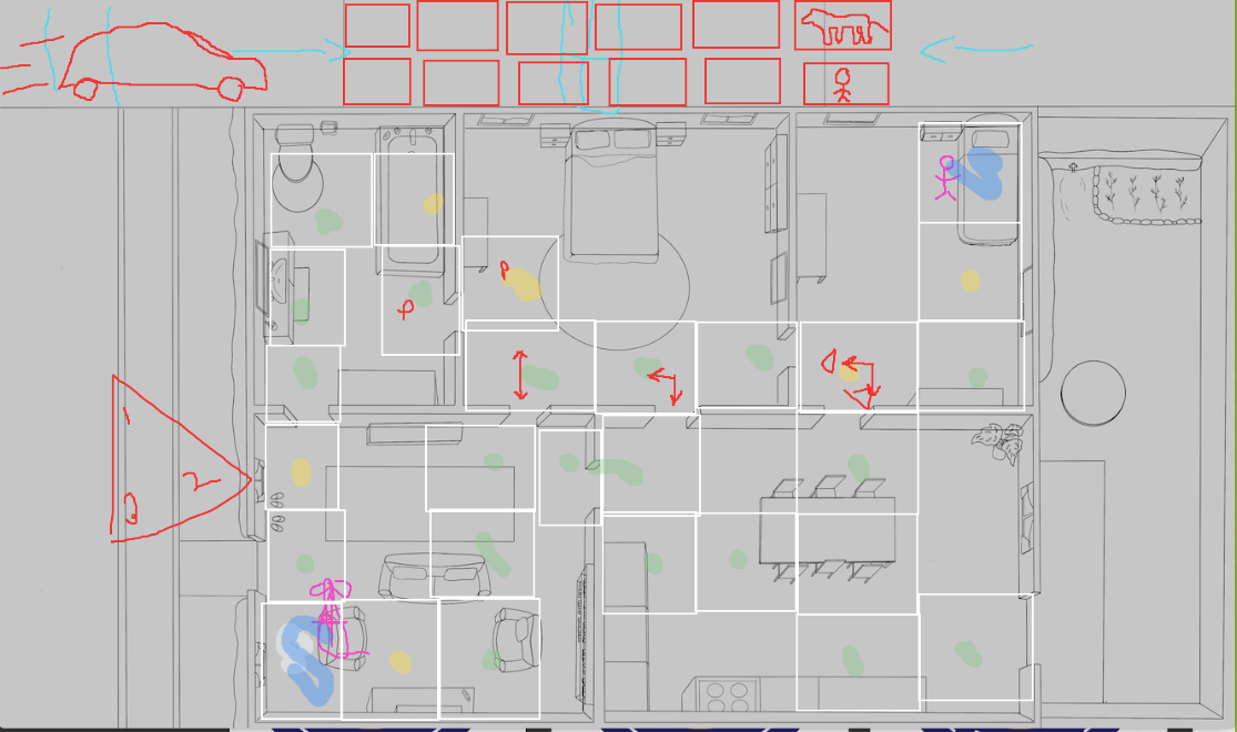Collaborative brainstorm of board layout over zoom