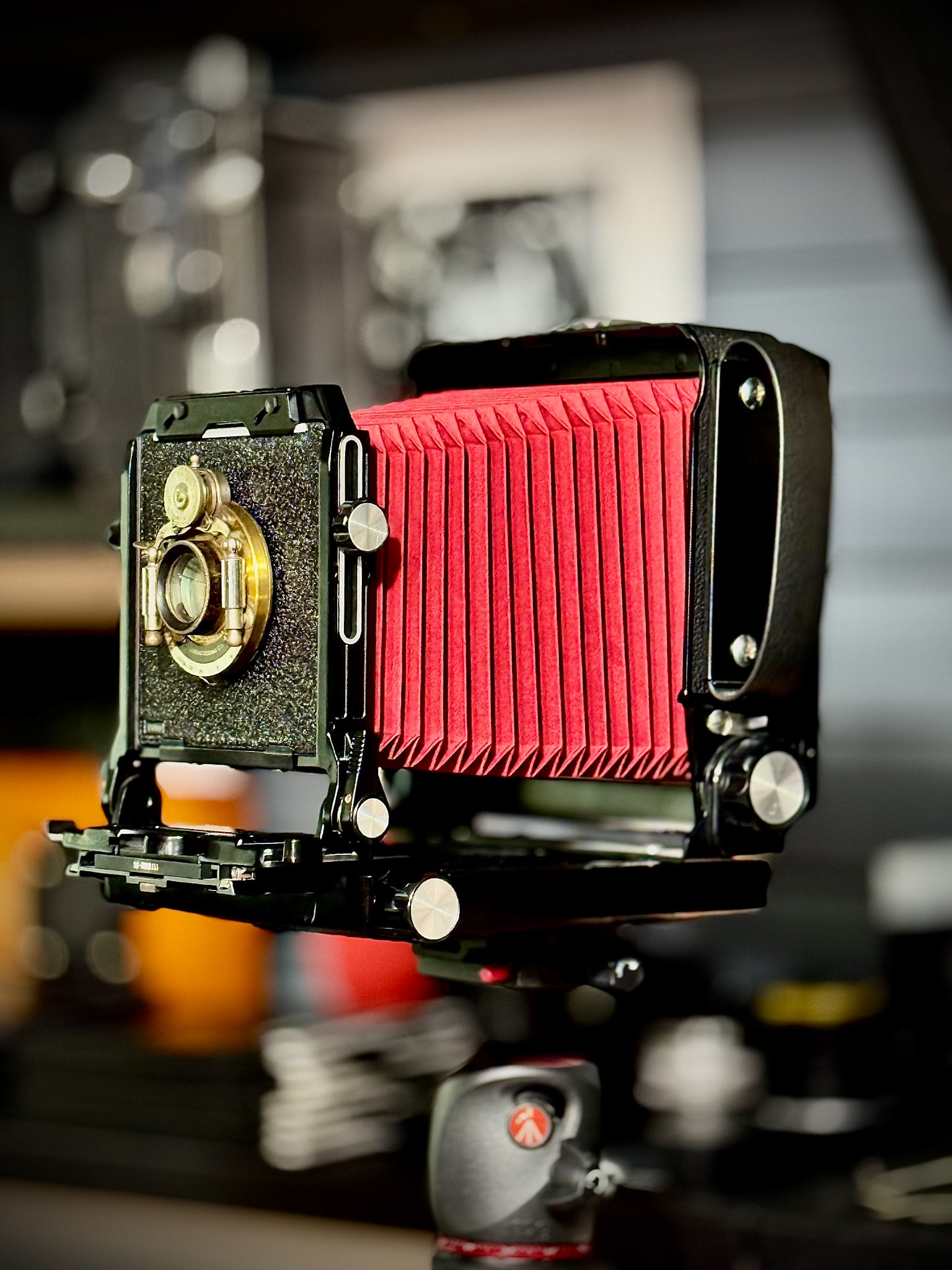 My 4x5 Toyo mounted with my great grandfathers lens.
