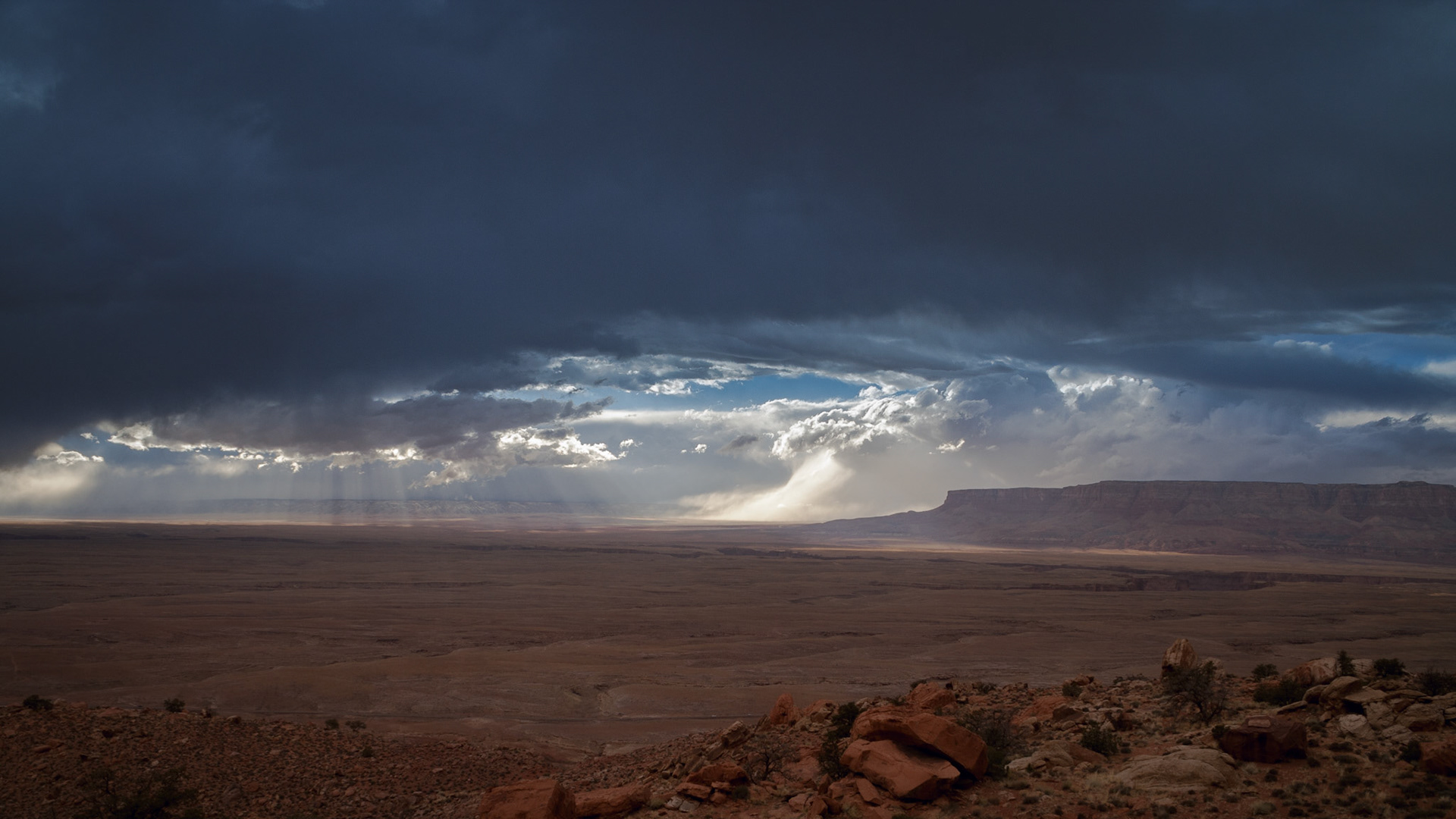 Snow storm from the North rim of the Grand Canyon