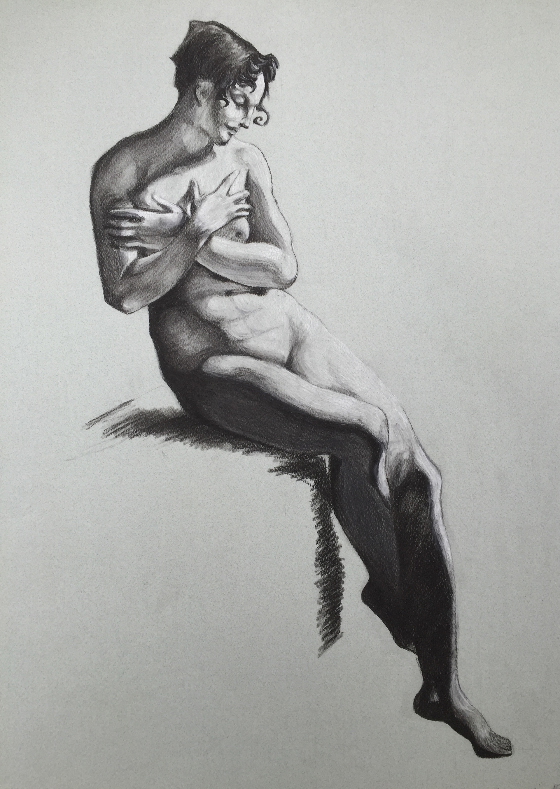 Copy from Master - Black stone & white stone - 50x65 cm- 2017