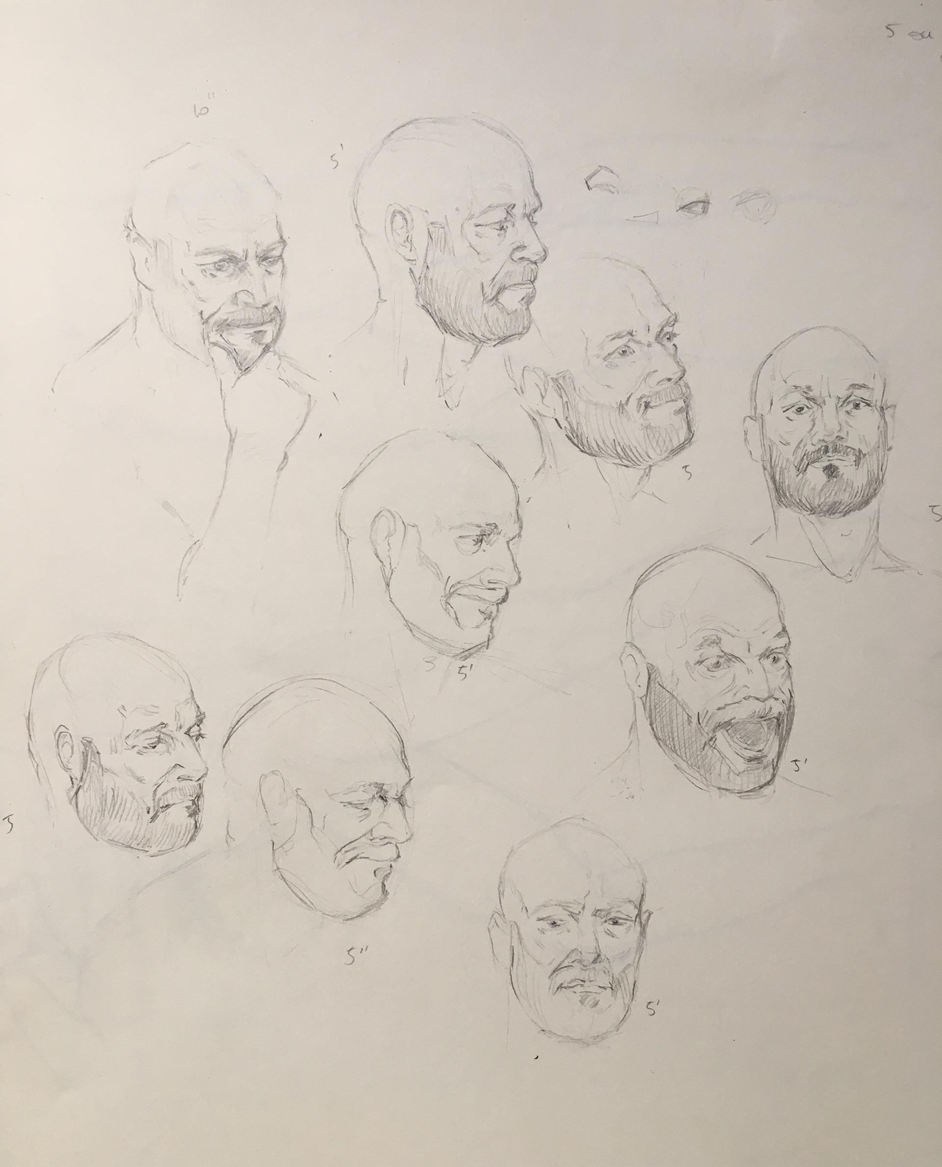 Life drawing - 5 min each - 2019