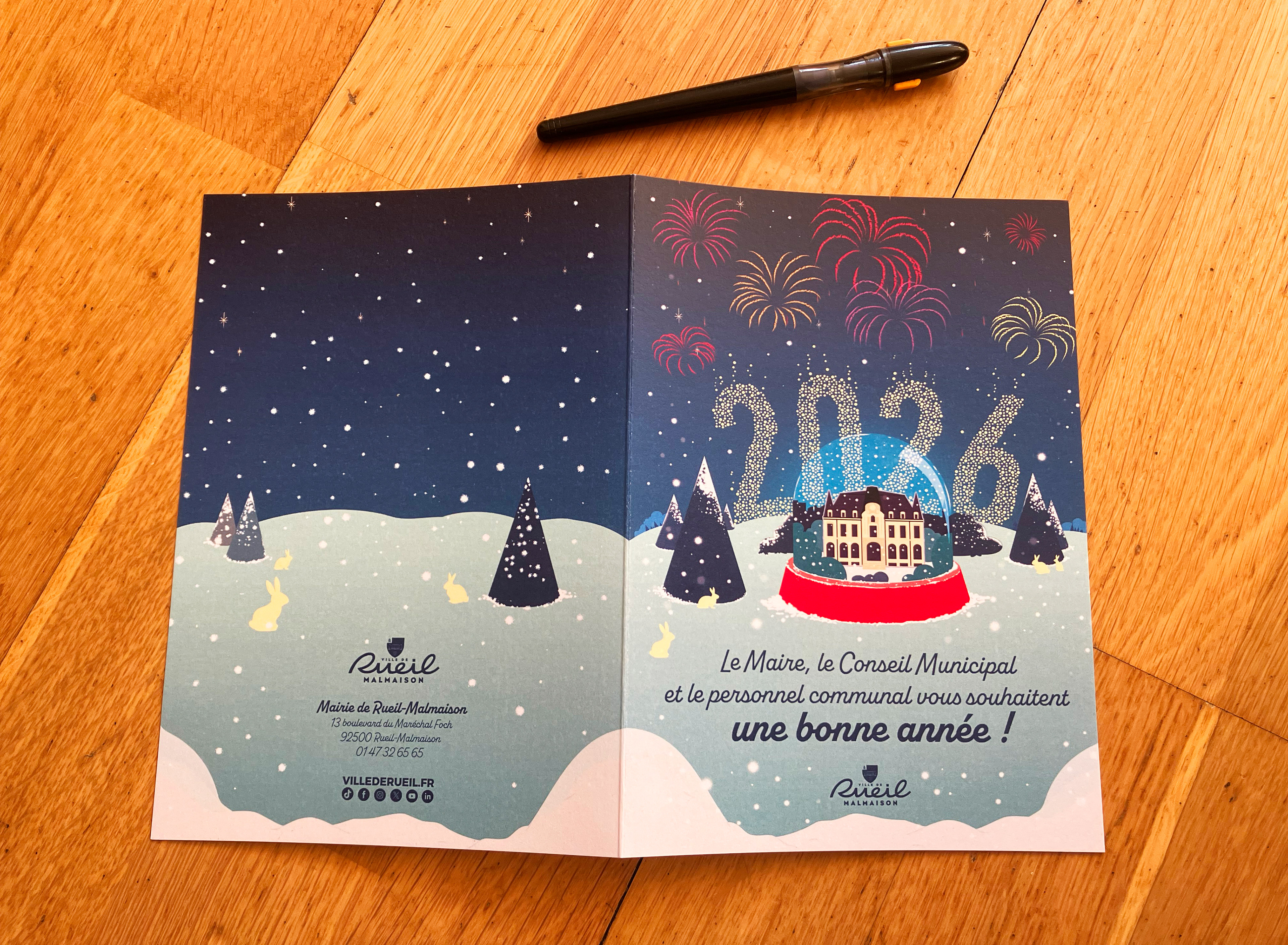 Carte de vœux ouverte