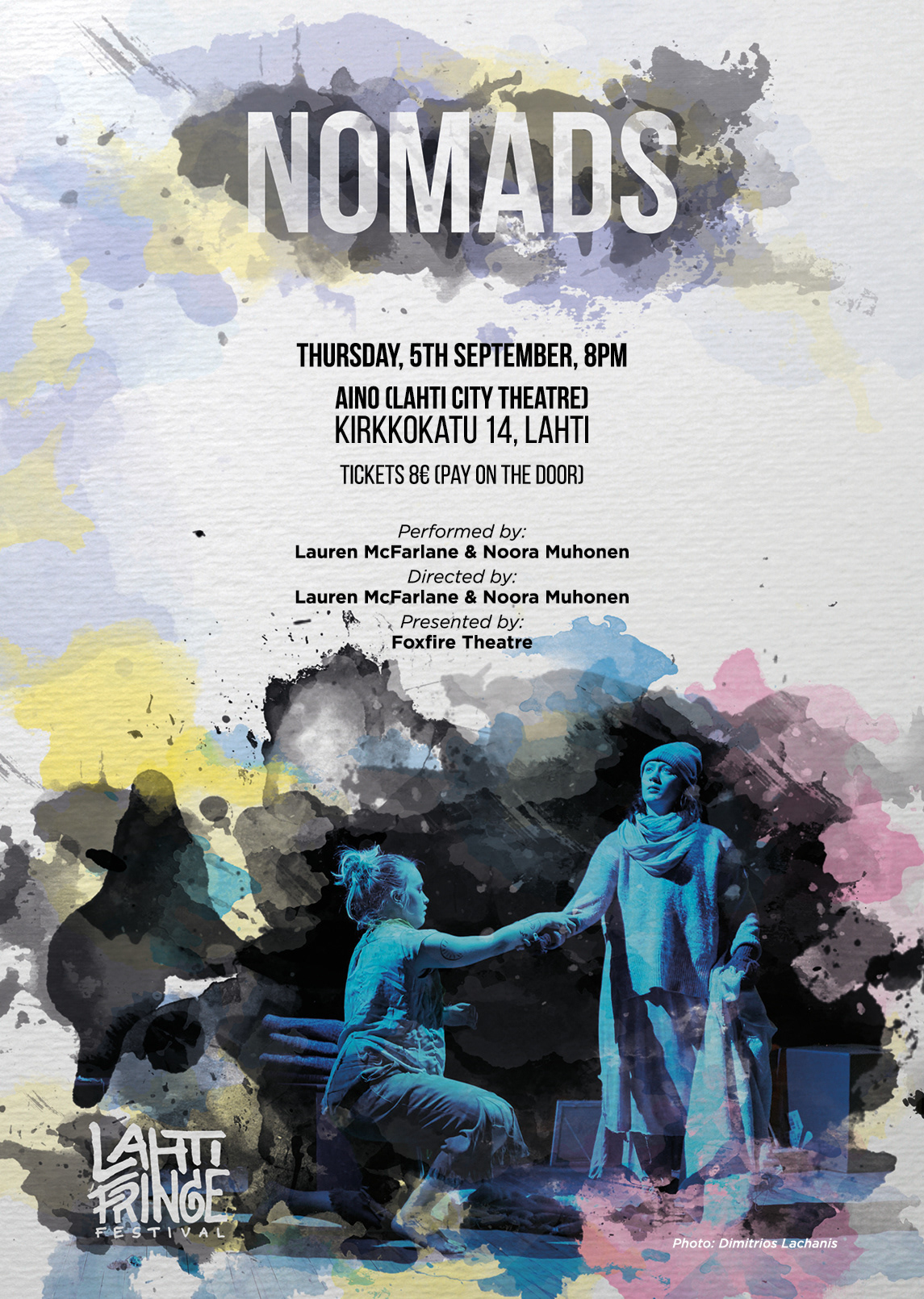 A poster designed by us for the Nomads show at the Lahti Fringe Festival.