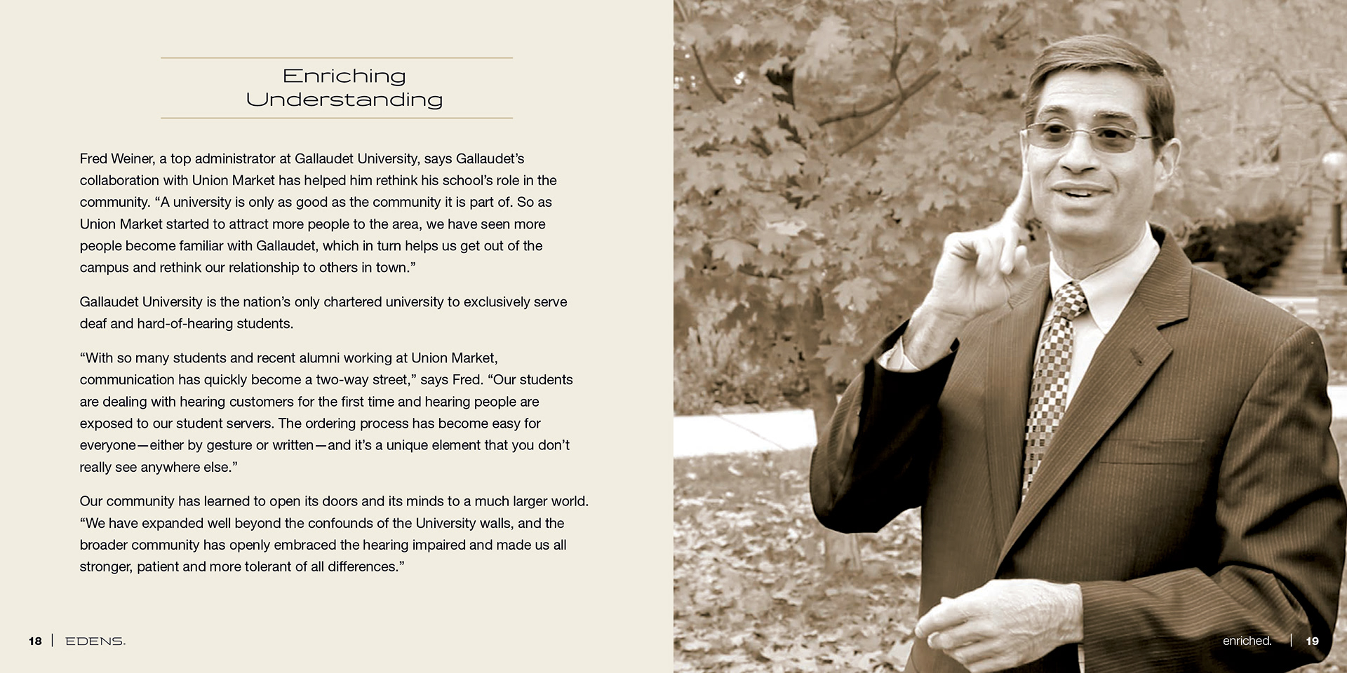 Spread for Enriched brochure
