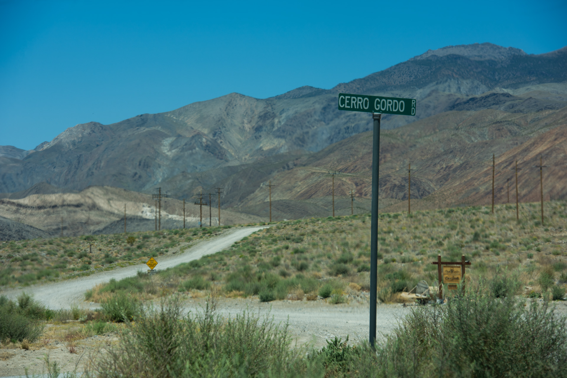 Cerro Gordo Road at Hwy 136 in Keeler, CA