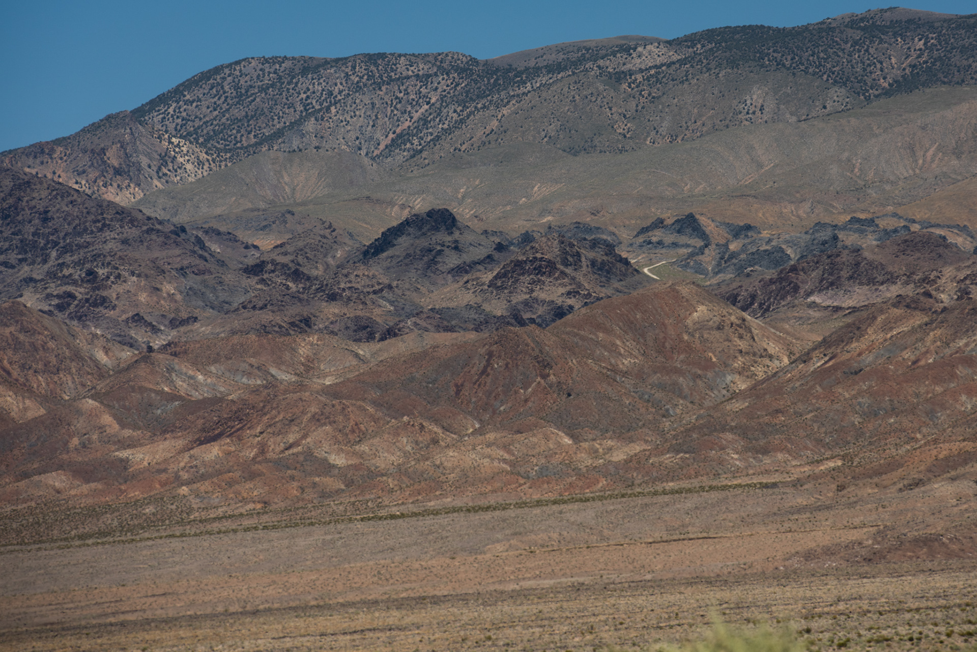 The long and winding road making its way up towards Cerro Gordo