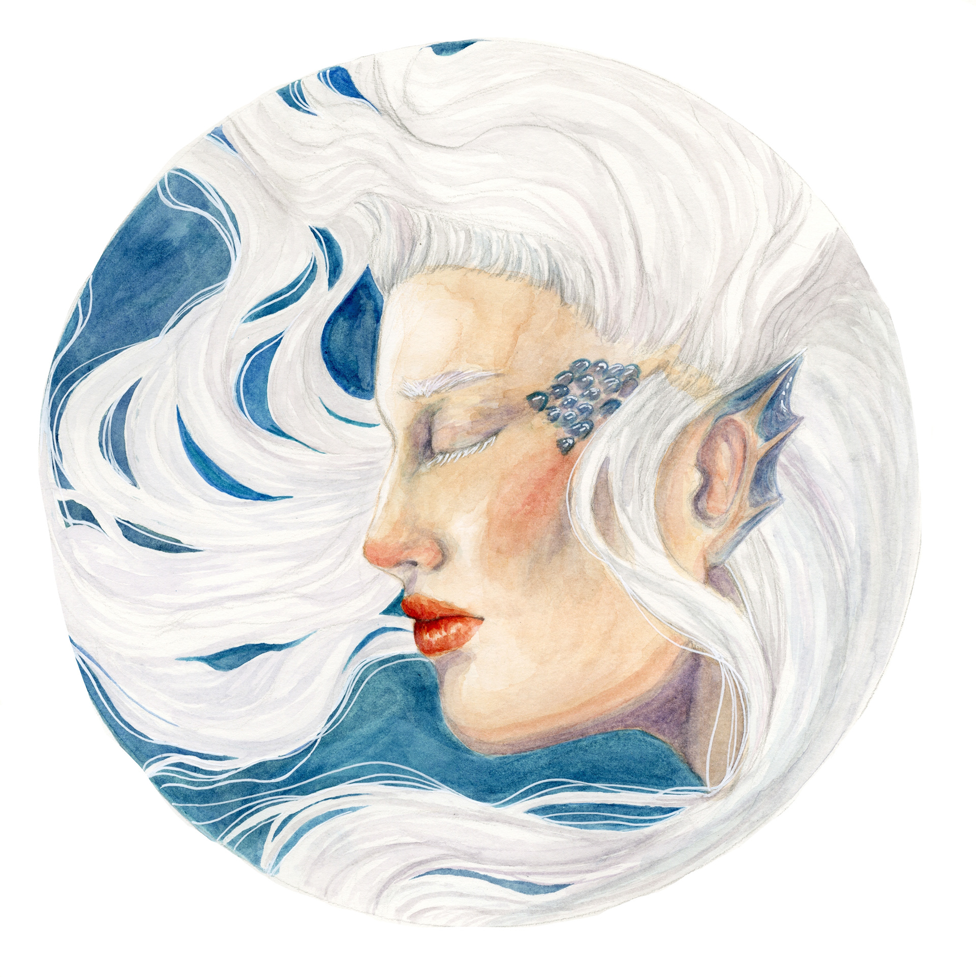 'Sea Foam' - From The Little Mermaid Picture Book (watercolour 2019)