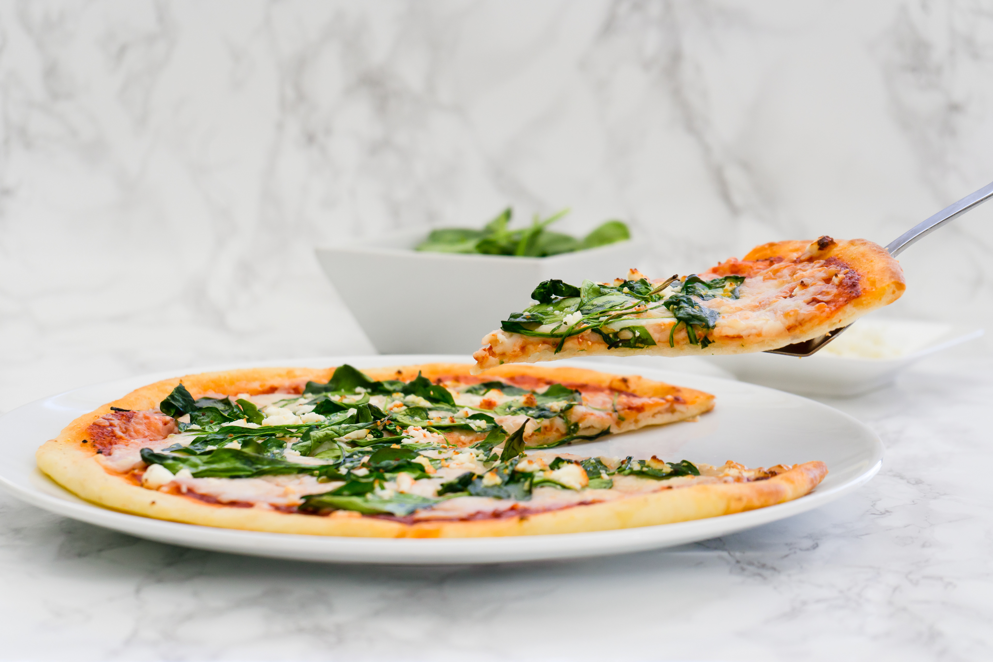 the apron Spinach & Feta Pizza