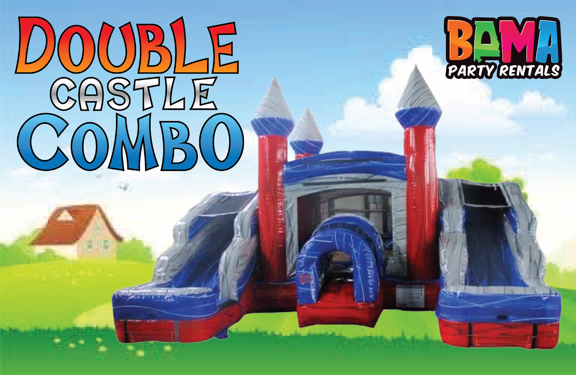 Official Bama Party Rentals ad (Double Castle Combo)