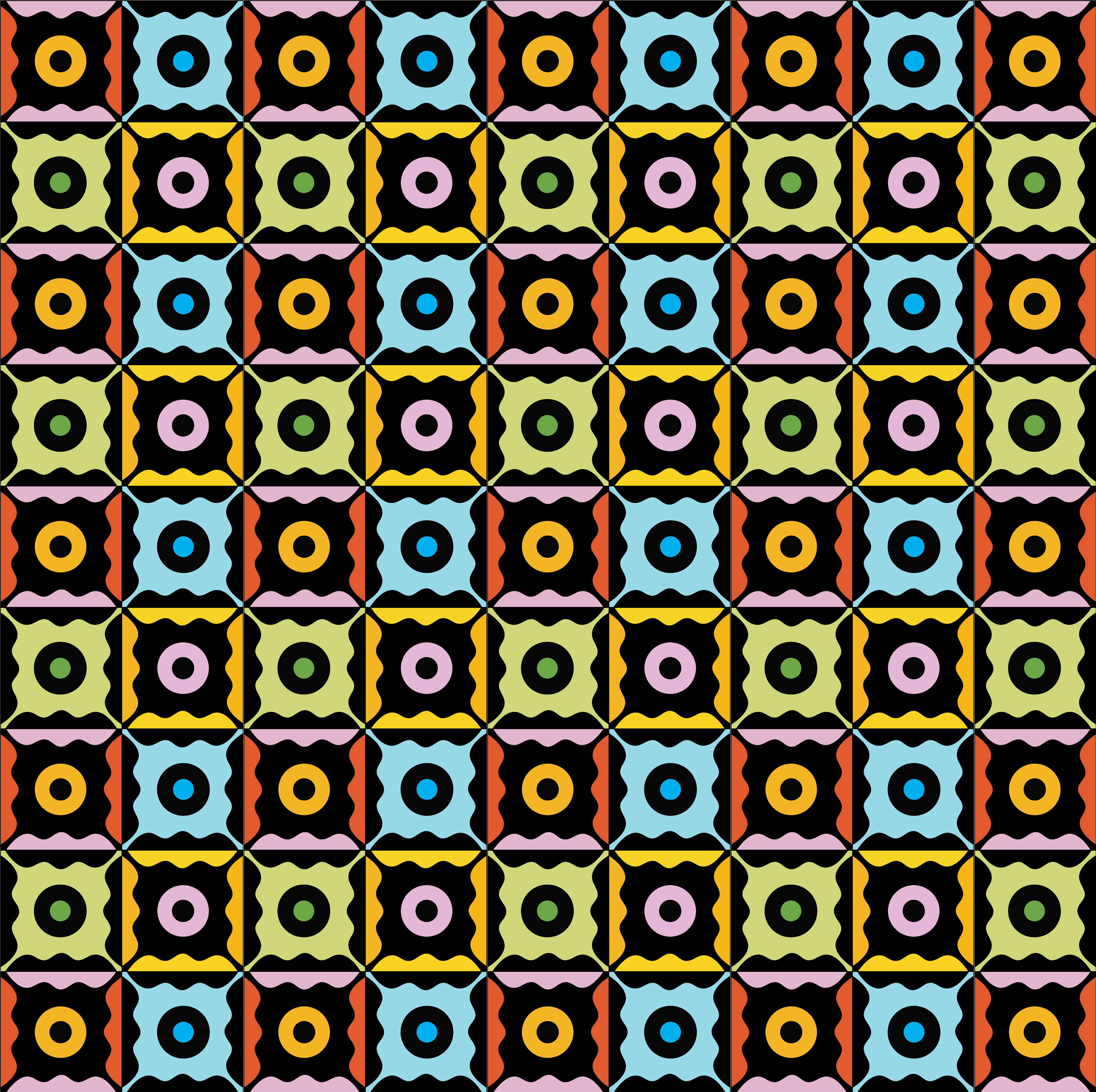 Night Flower Eyes, Digital Art, Pattern 6, 2025