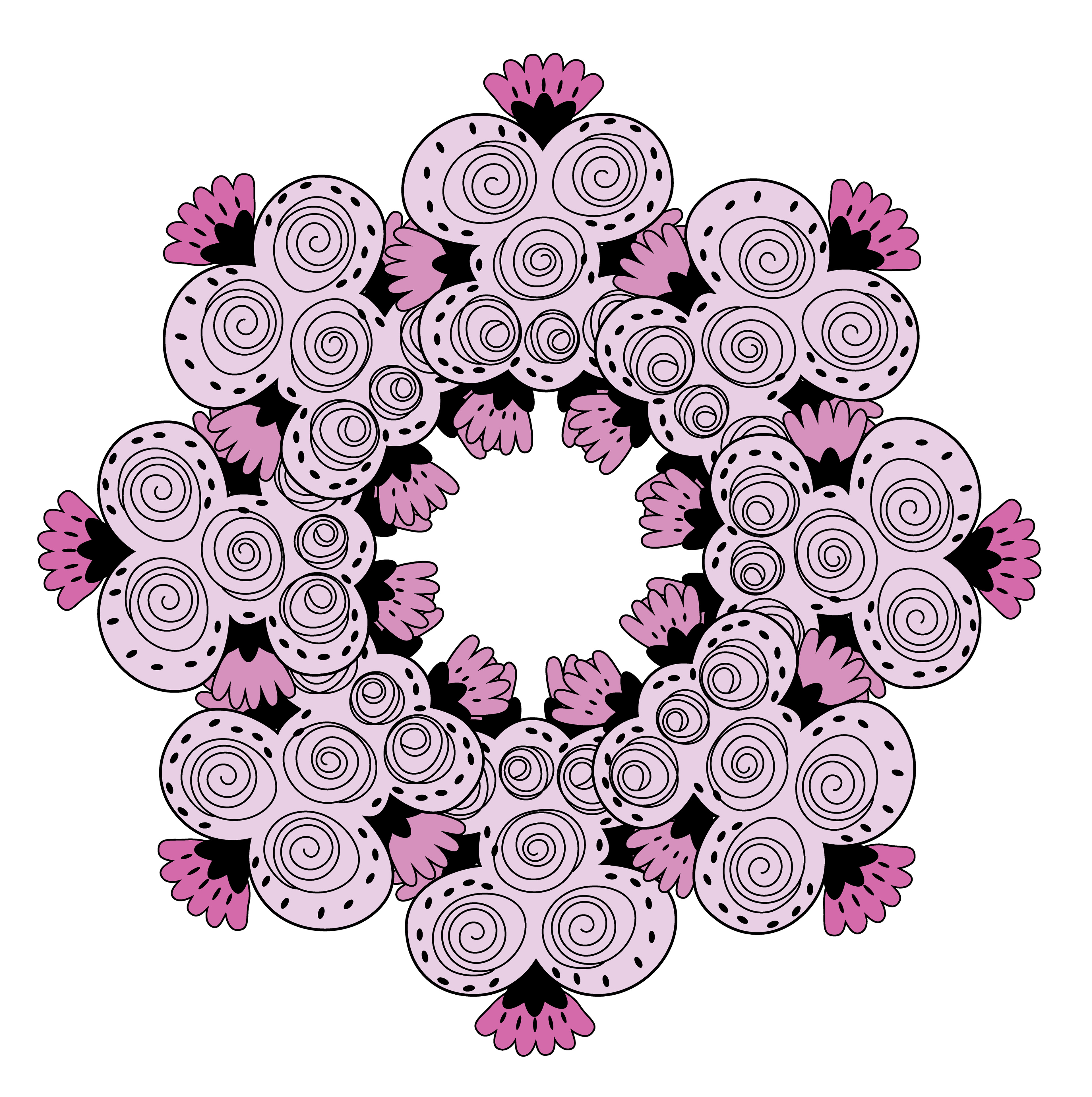 Flower Hands, Digital Art, Radial, 2022