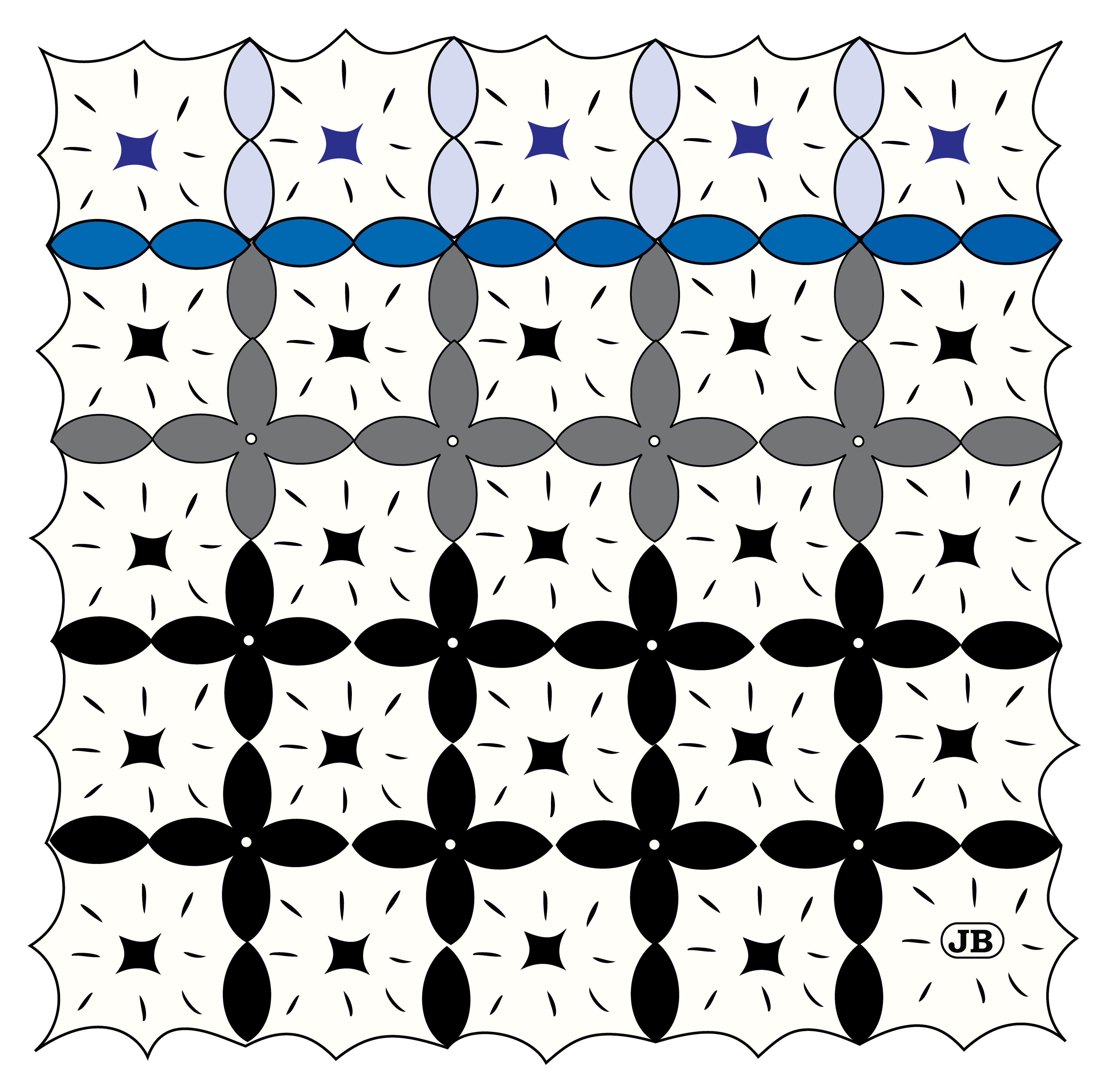 Night Garden Pattern, Digital Art, version 1, 2023