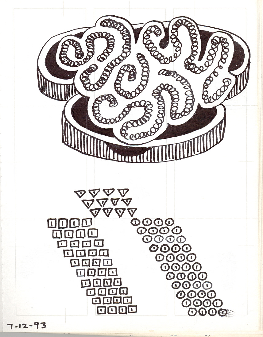 1993-07-12-a, Pen and Ink on Paper, 1993