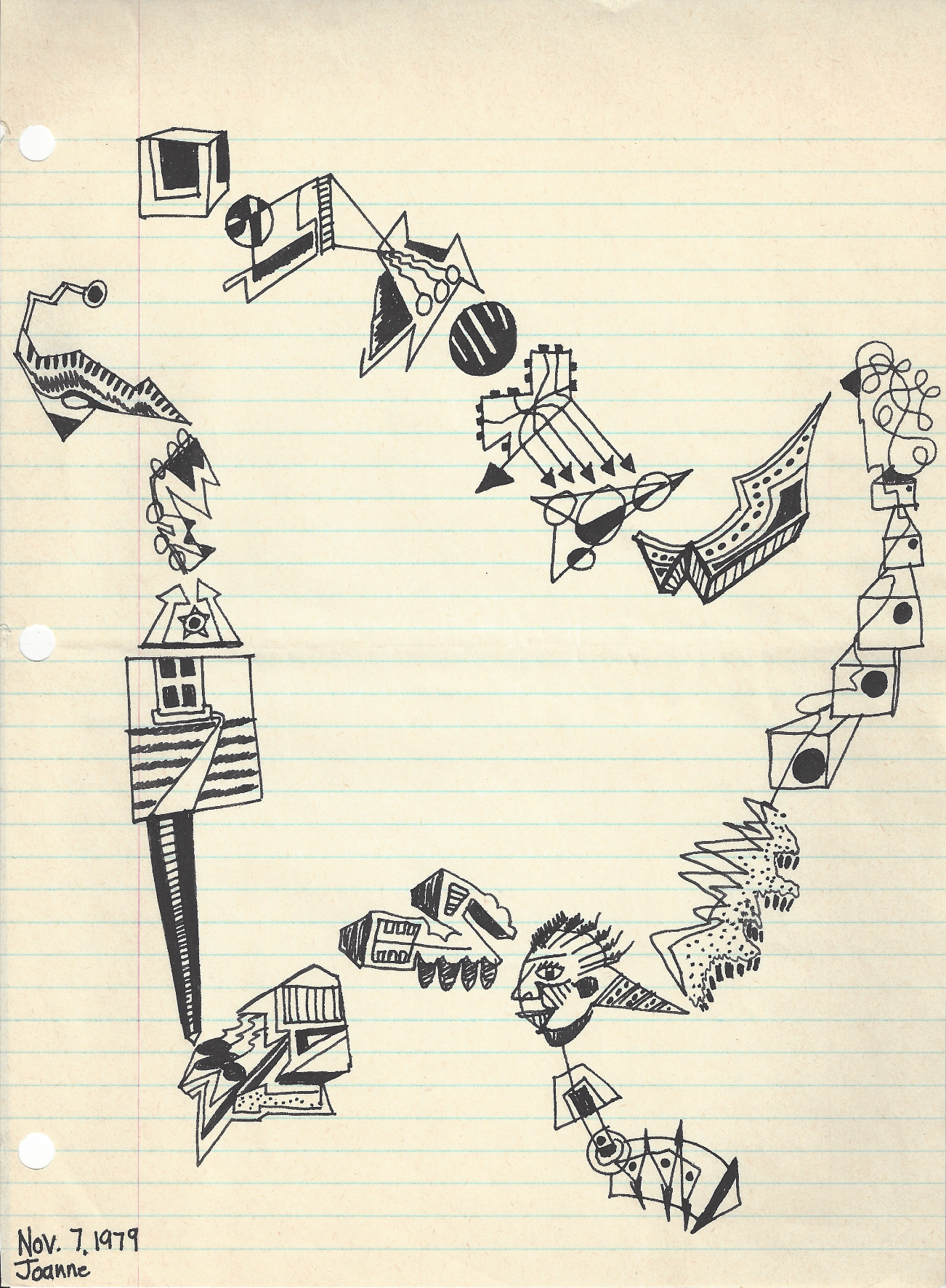 Arriving To The Party - Pen and Ink Drawing, 1979