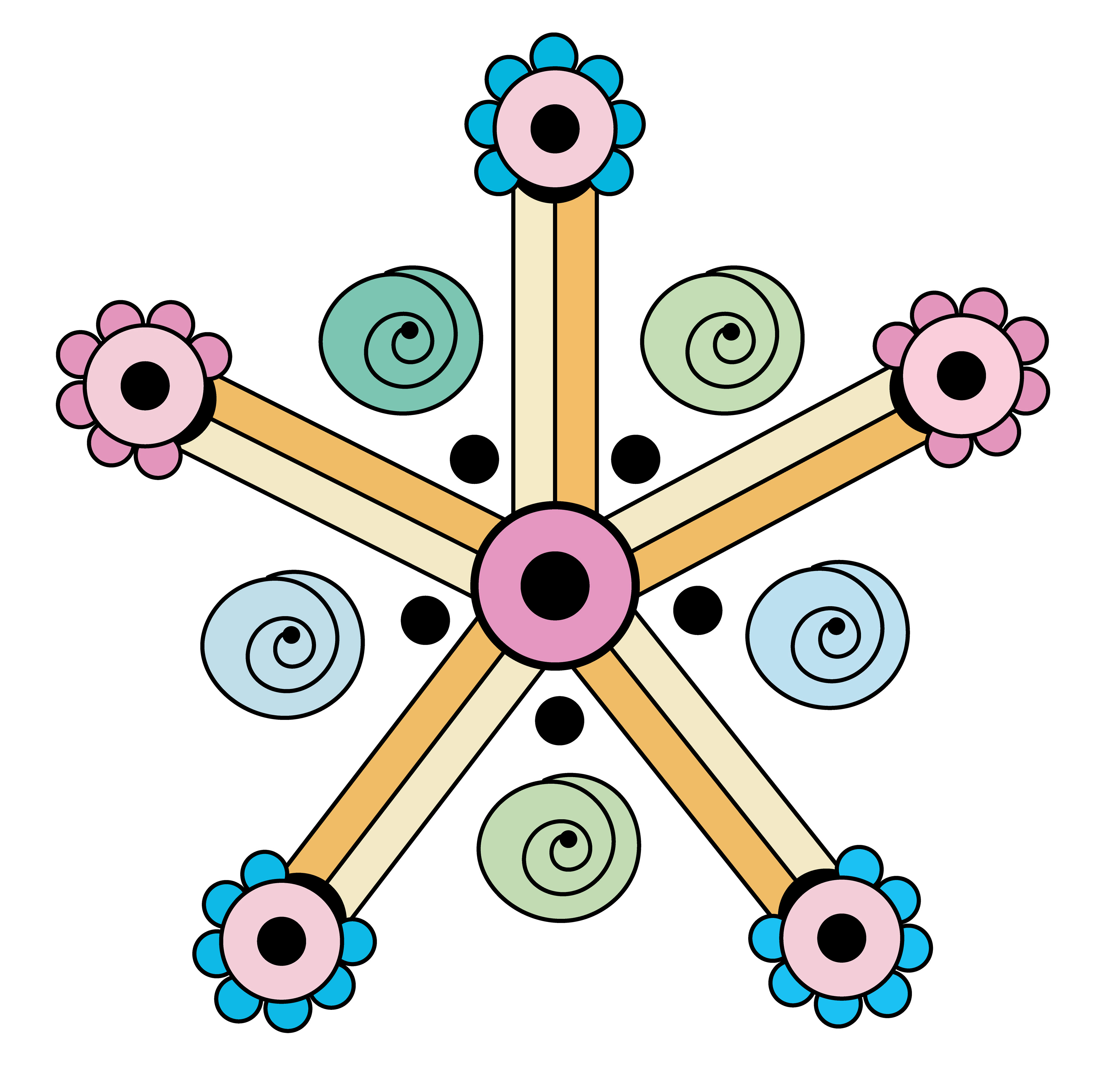Lollipop Flower, Vector Drawing, 2023