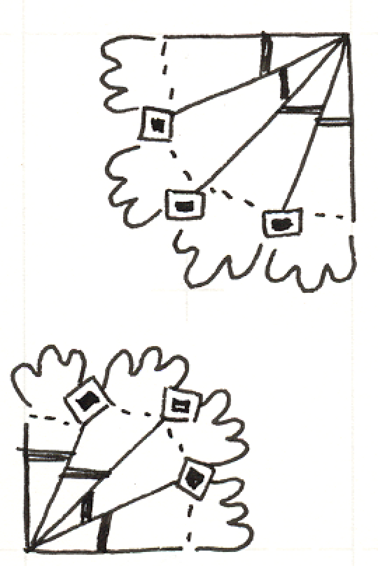 Pen and ink sketch for Doily Flowers, 1990