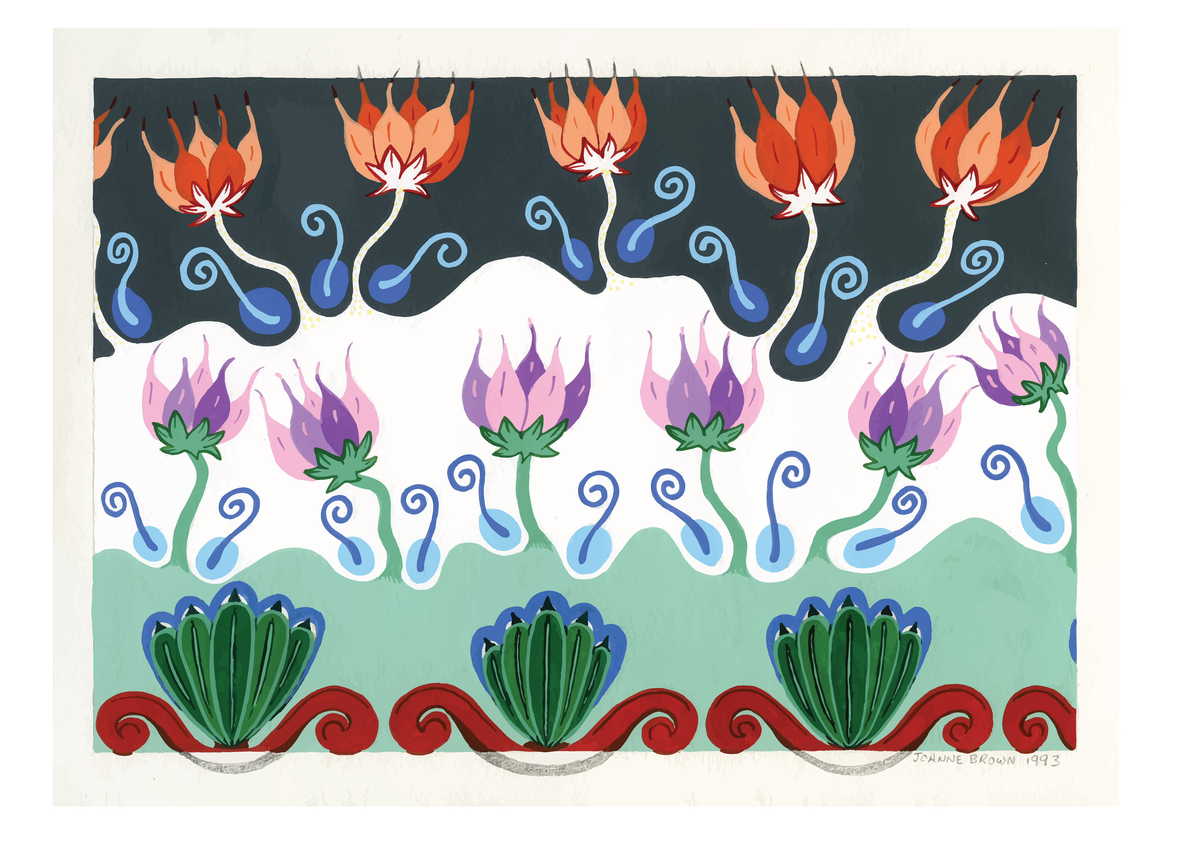Fire Flowers, Digital Art, Illustrator Image Trace, 2019