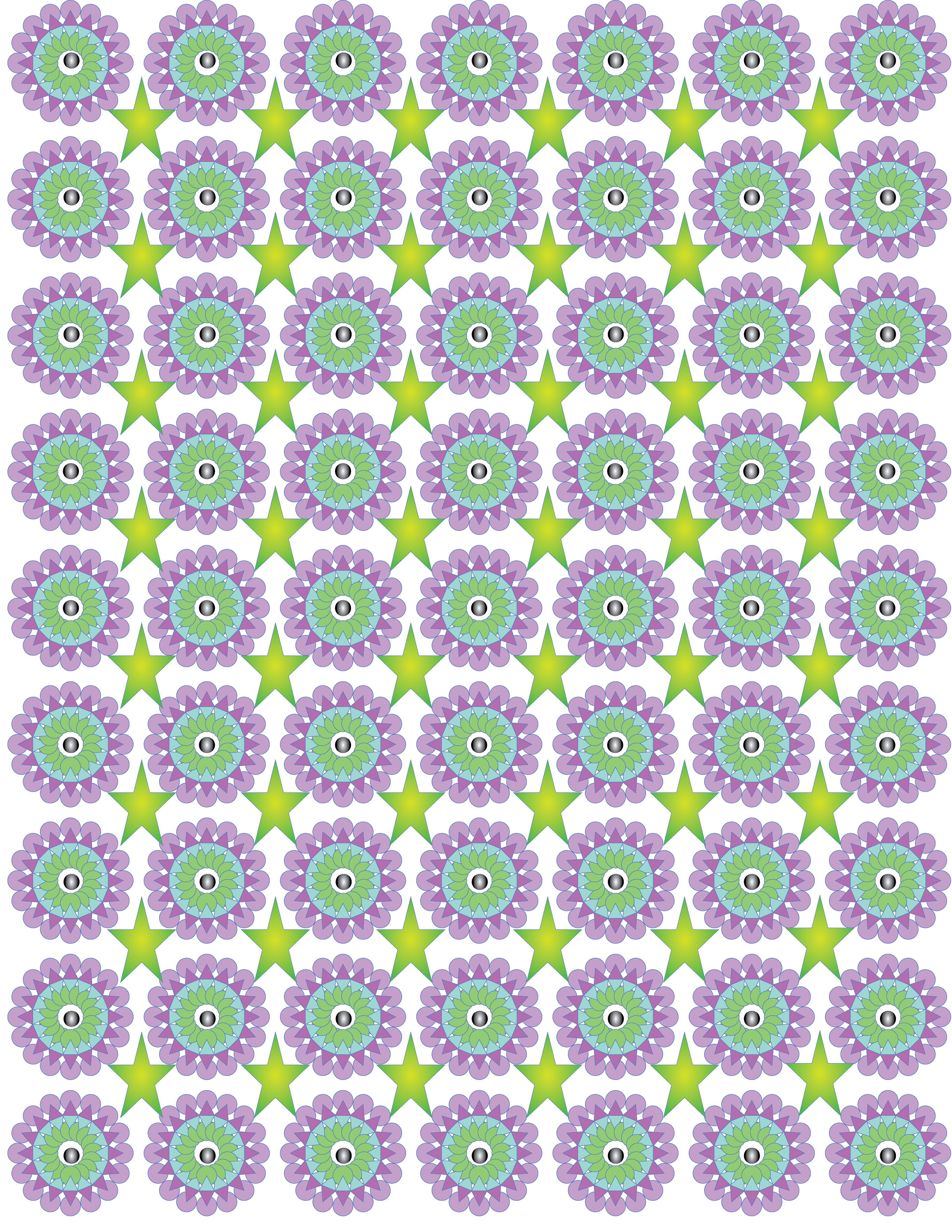 Purple Aster Pattern, Digital Art, 2021